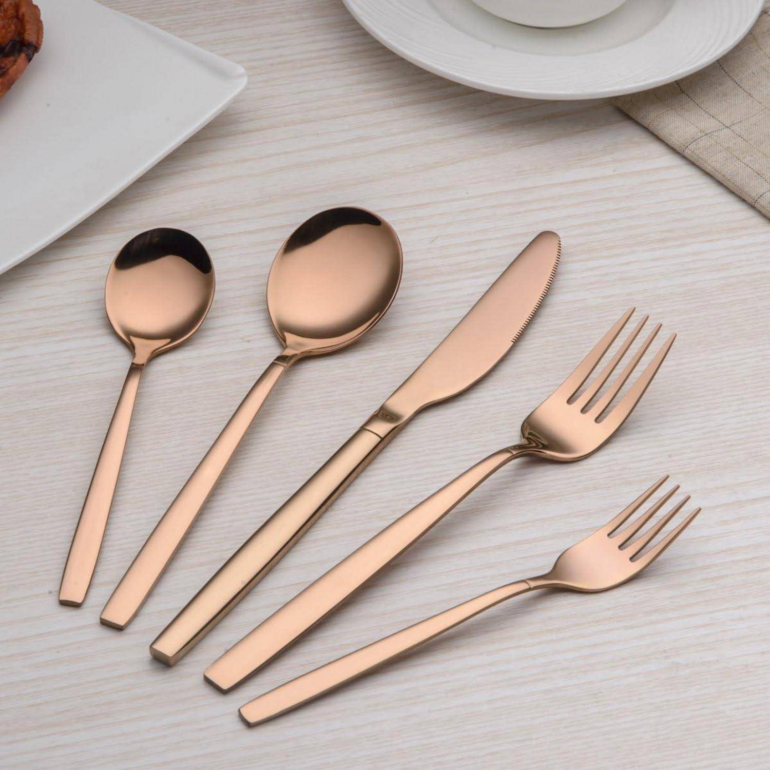 Besteckset 30tlg Titanium Rosé vergoldet Service6 Kupfer 05. Roségold