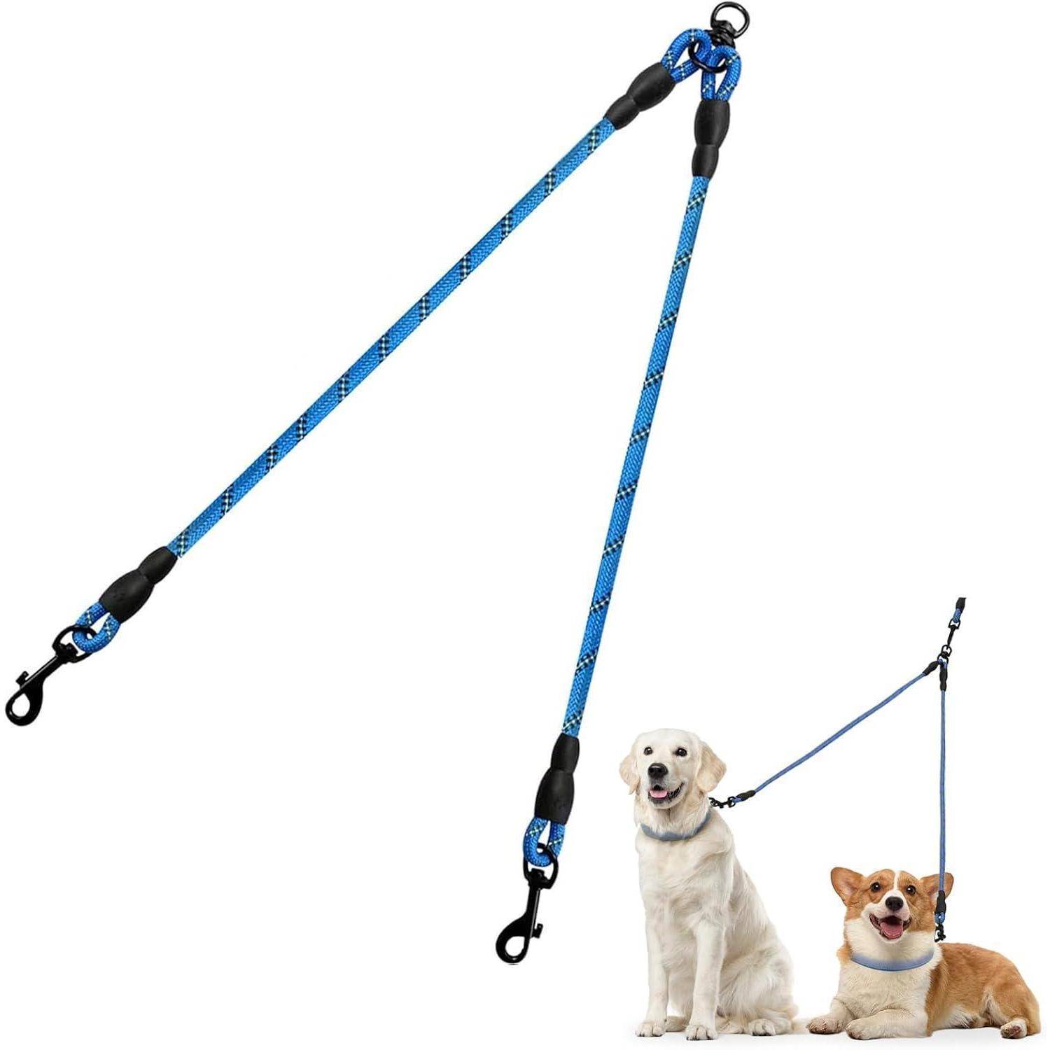 Doppelleine 2 Hunde Reflektierend Anti 75 cm (1er Pack) BLAU