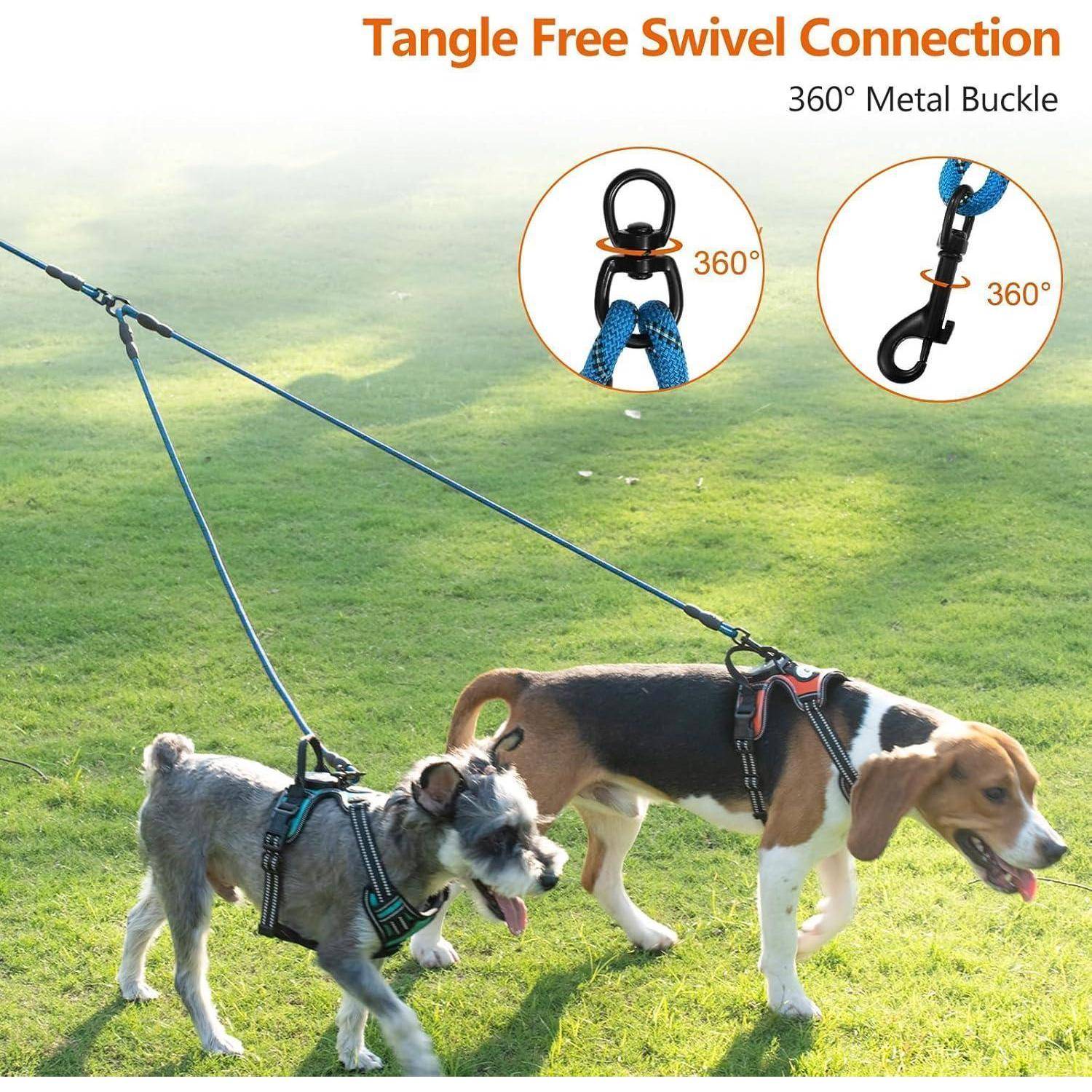 Doppelleine 2 Hunde Reflektierend Anti 75 cm (1er Pack) BLAU