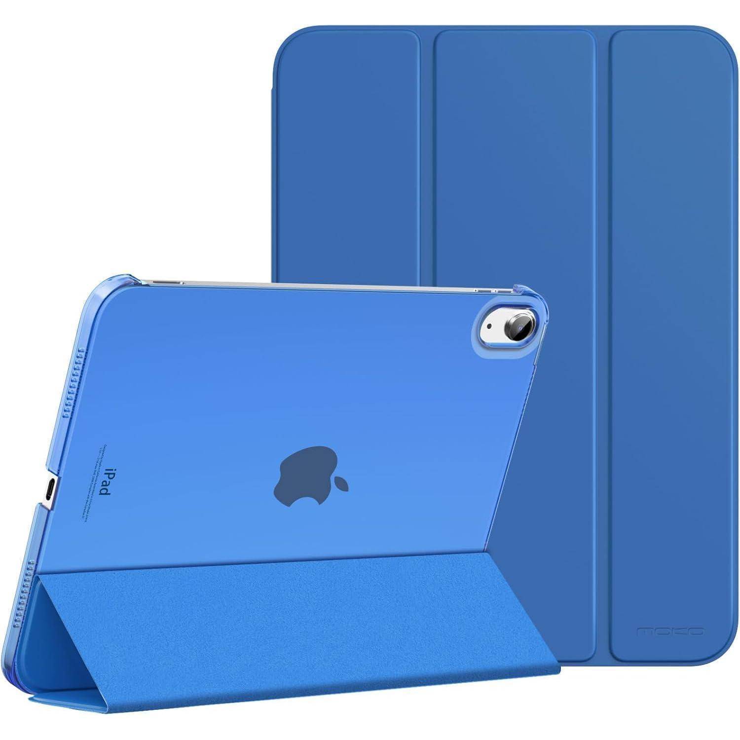 Hülle iPad A16 11 10 10,9 Stand PC Transparent Rückseite Kobaltblau