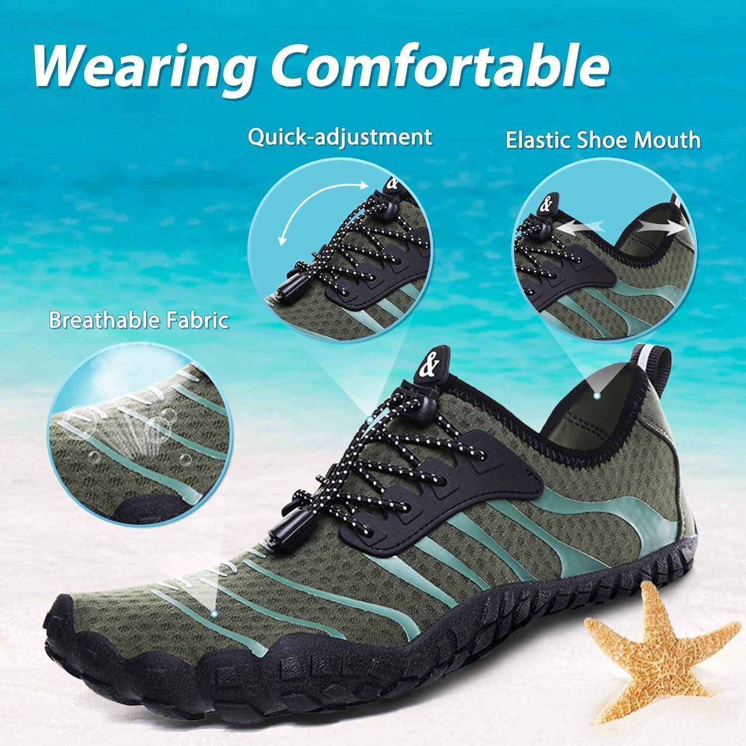 Wasserschuhe Damen Herren Strandschuhe Badeschuhe Unisex 44 EU Grün