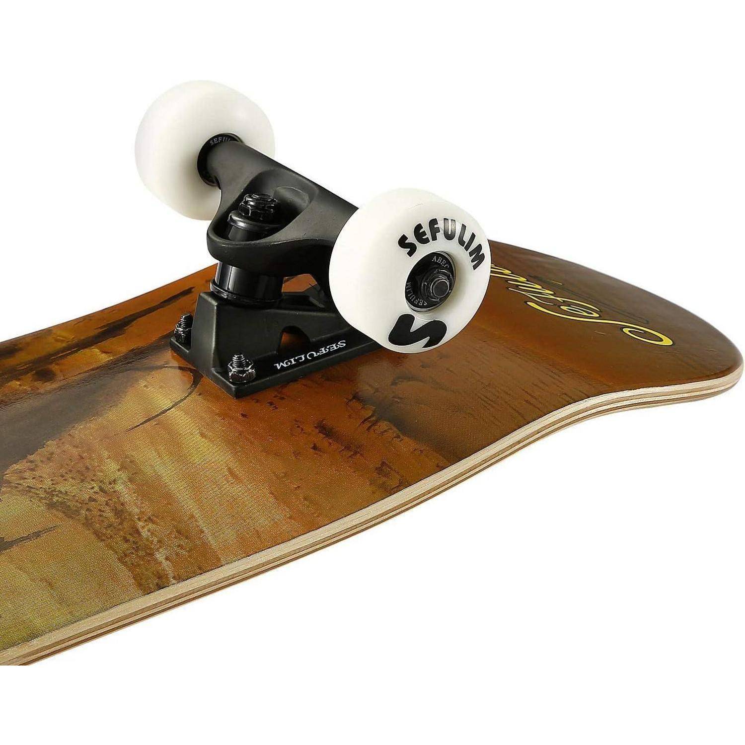 Skateboard 78,9x20,3cm 7lagig Ahorn DoppelKick Anfänger Farbenfroh