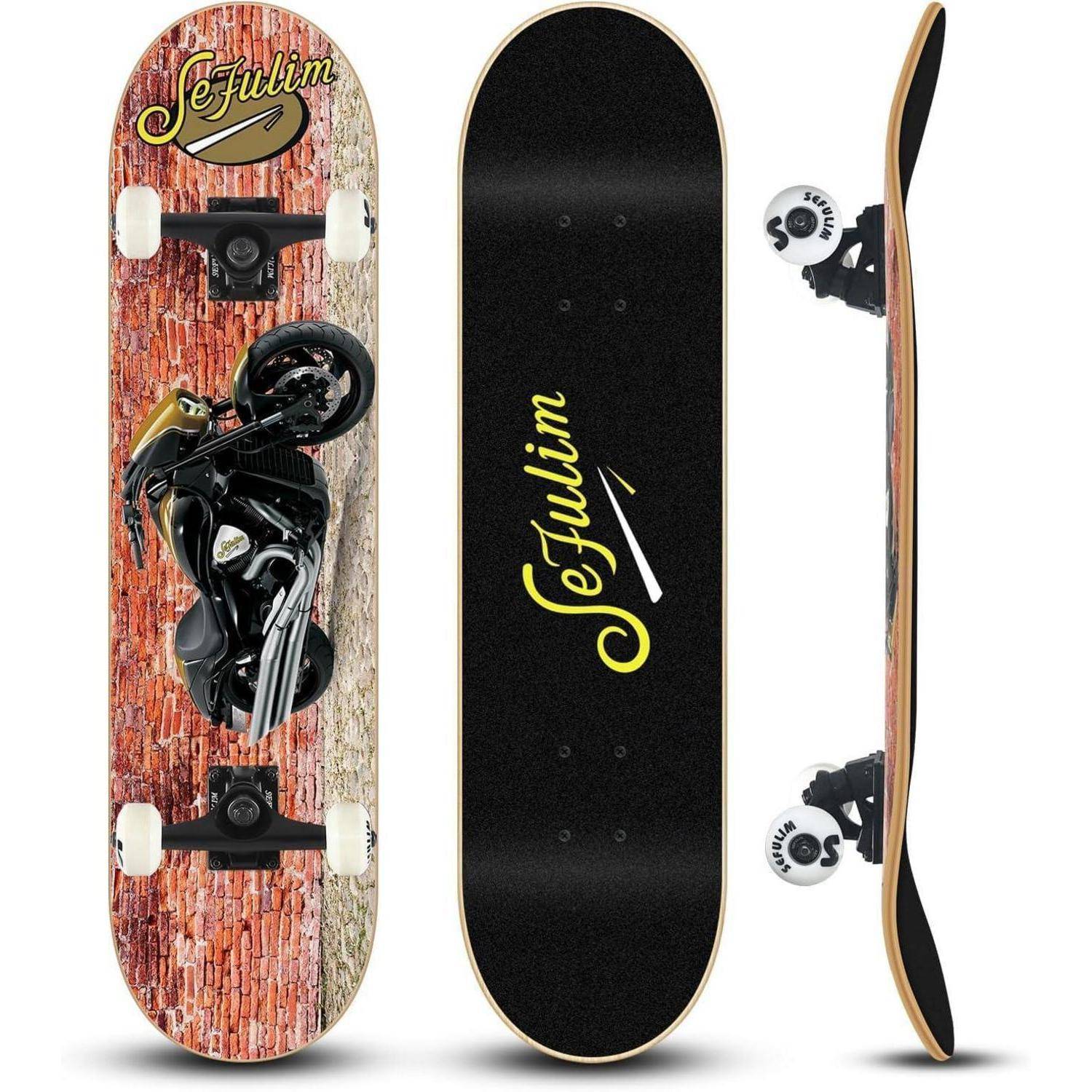 Skateboard 78,9x20,3cm 7lagig kanadischer Ahorn Motorcycle-Wall