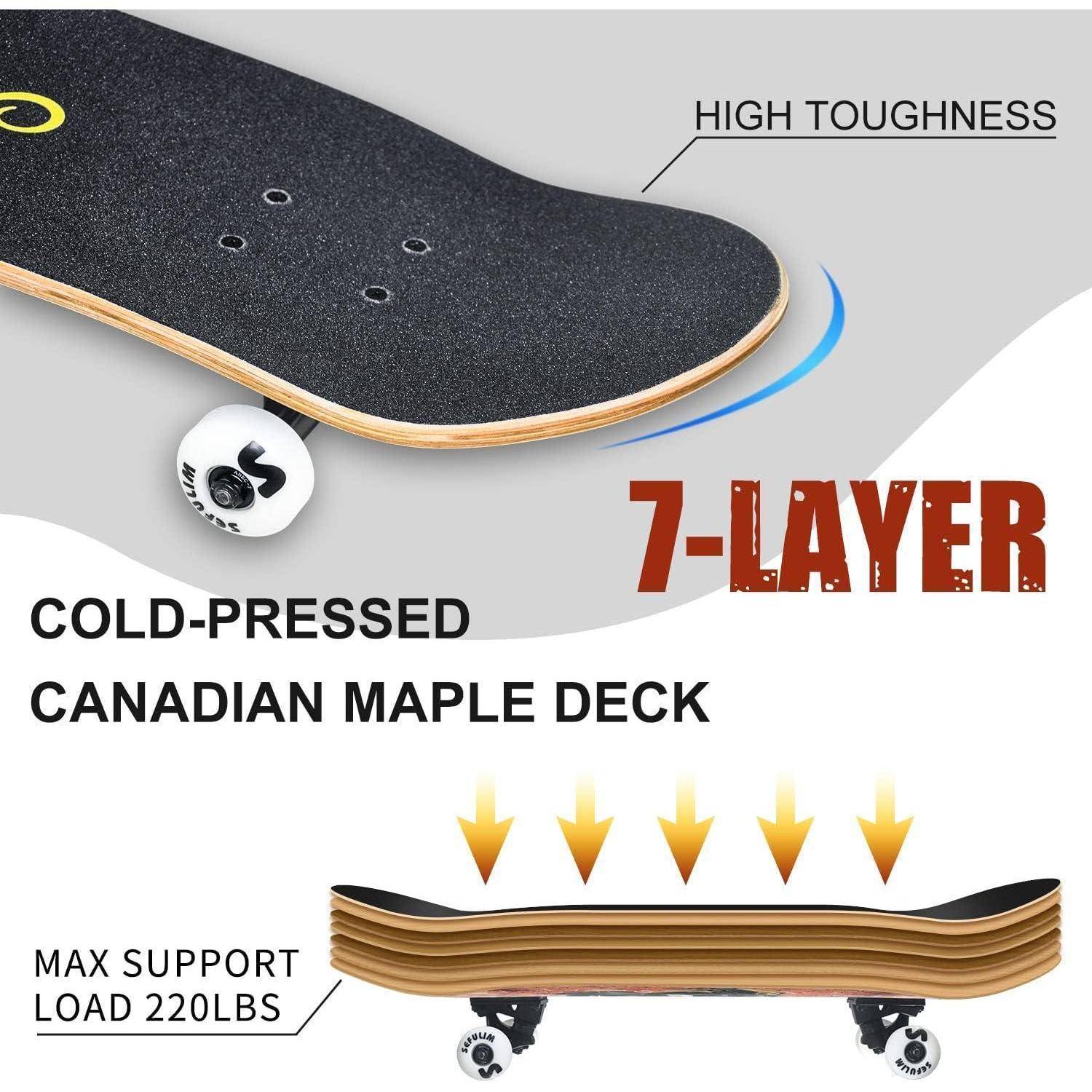 Skateboard 78,9x20,3cm 7lagig kanadischer Ahorn Motorcycle-Wall
