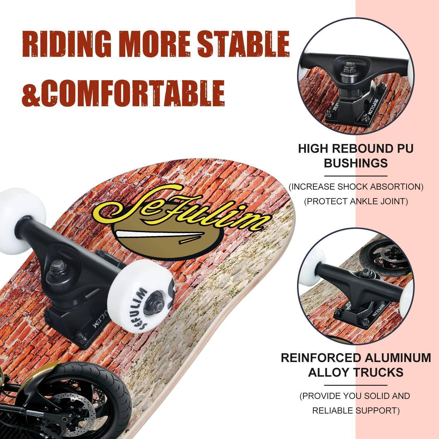 Skateboard 78,9x20,3cm 7lagig kanadischer Ahorn Motorcycle-Wall