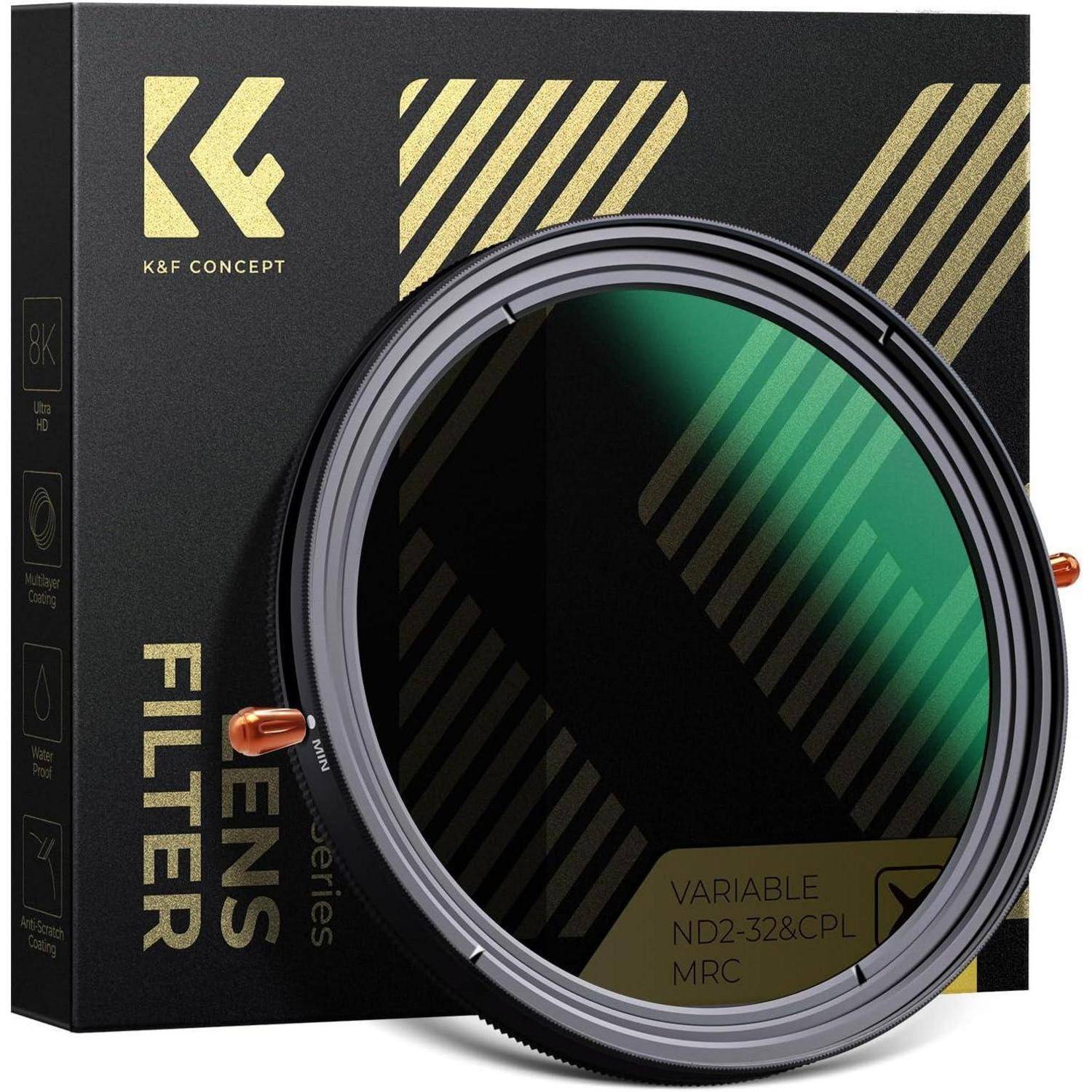Ein K&F Concept Objektivfilter mit der Beschriftung 
