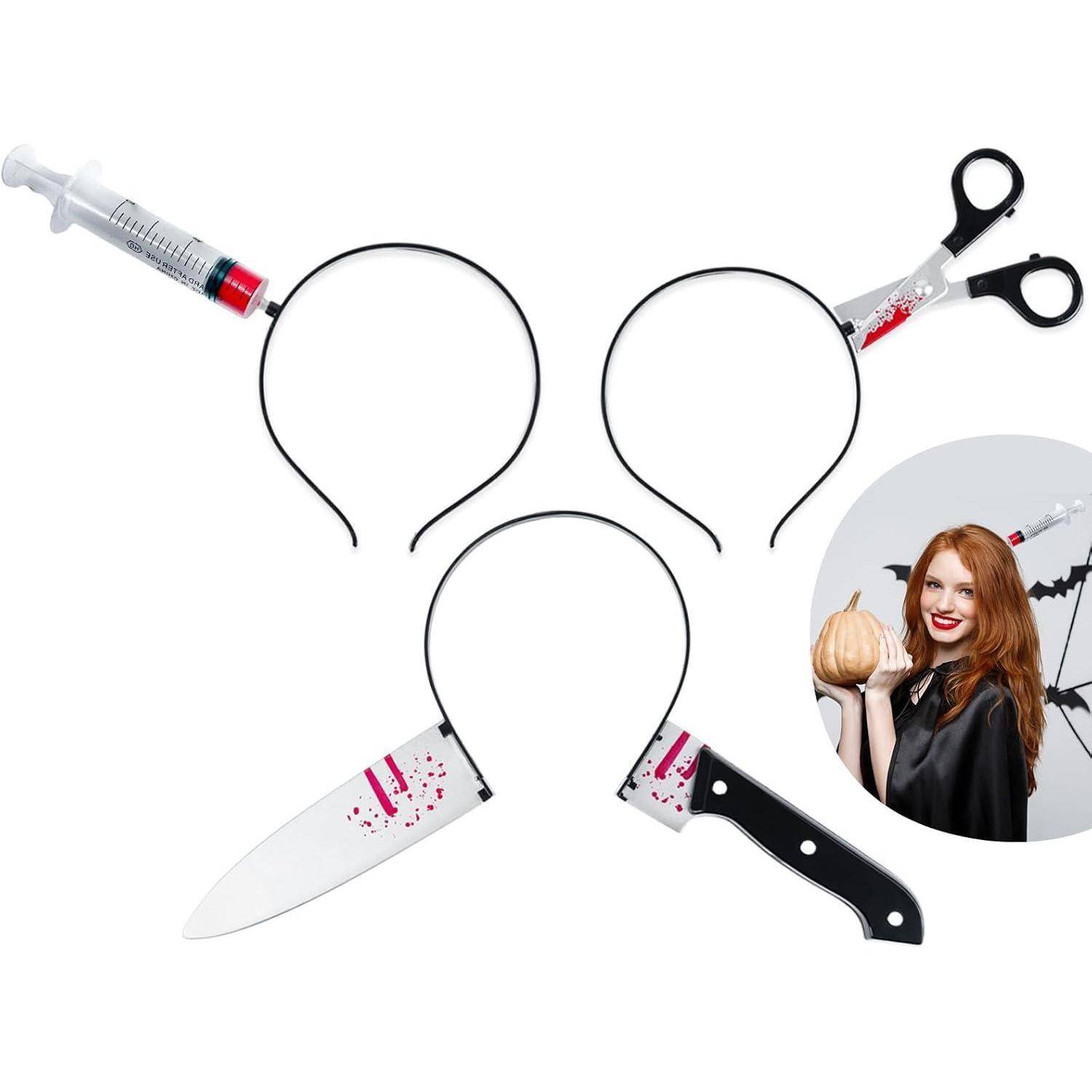 Haarreif Messer Halloween Haarschmuck Damen Herren Kostüm 3 Haarreif