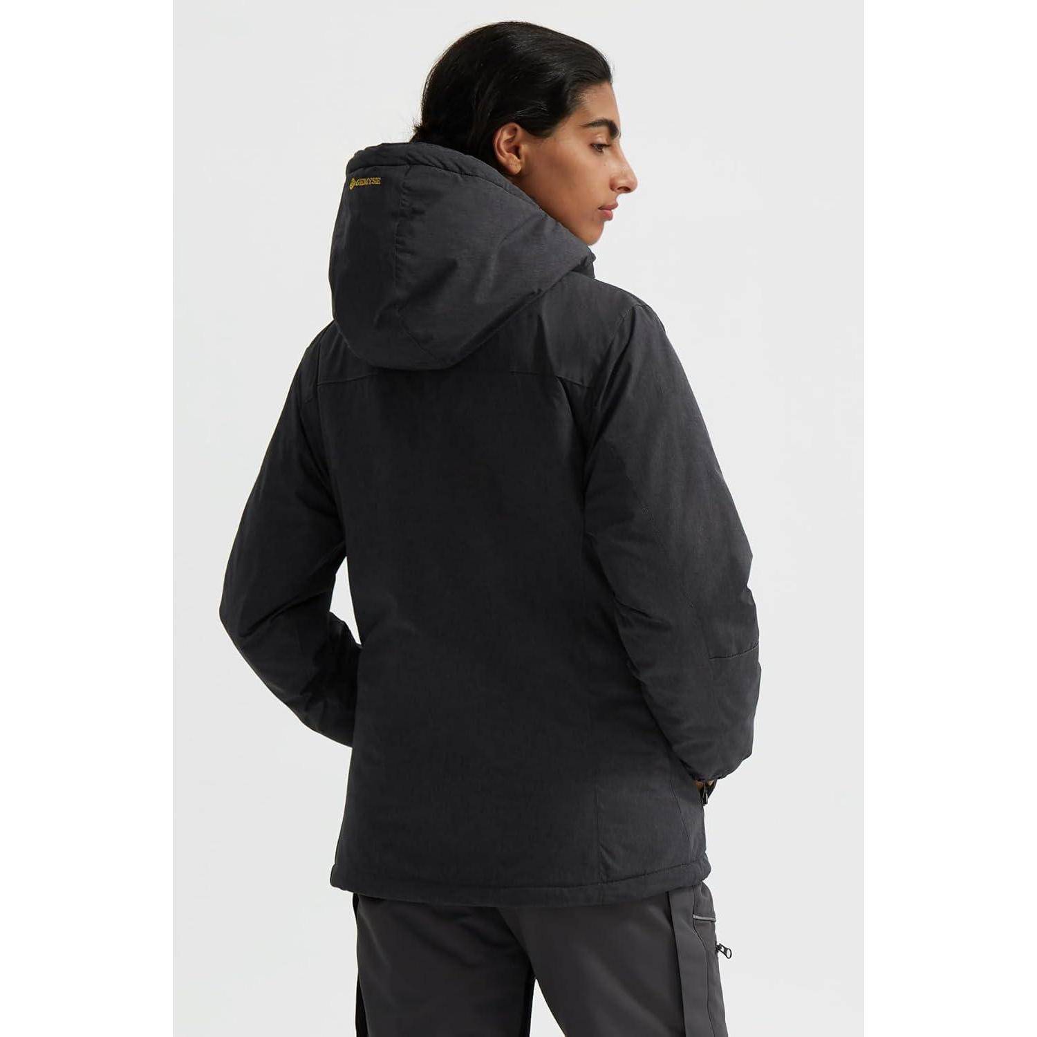 Skijacke Damen Wasserdichte Winddichte Fleece Kapuze XXL Graphitgrau