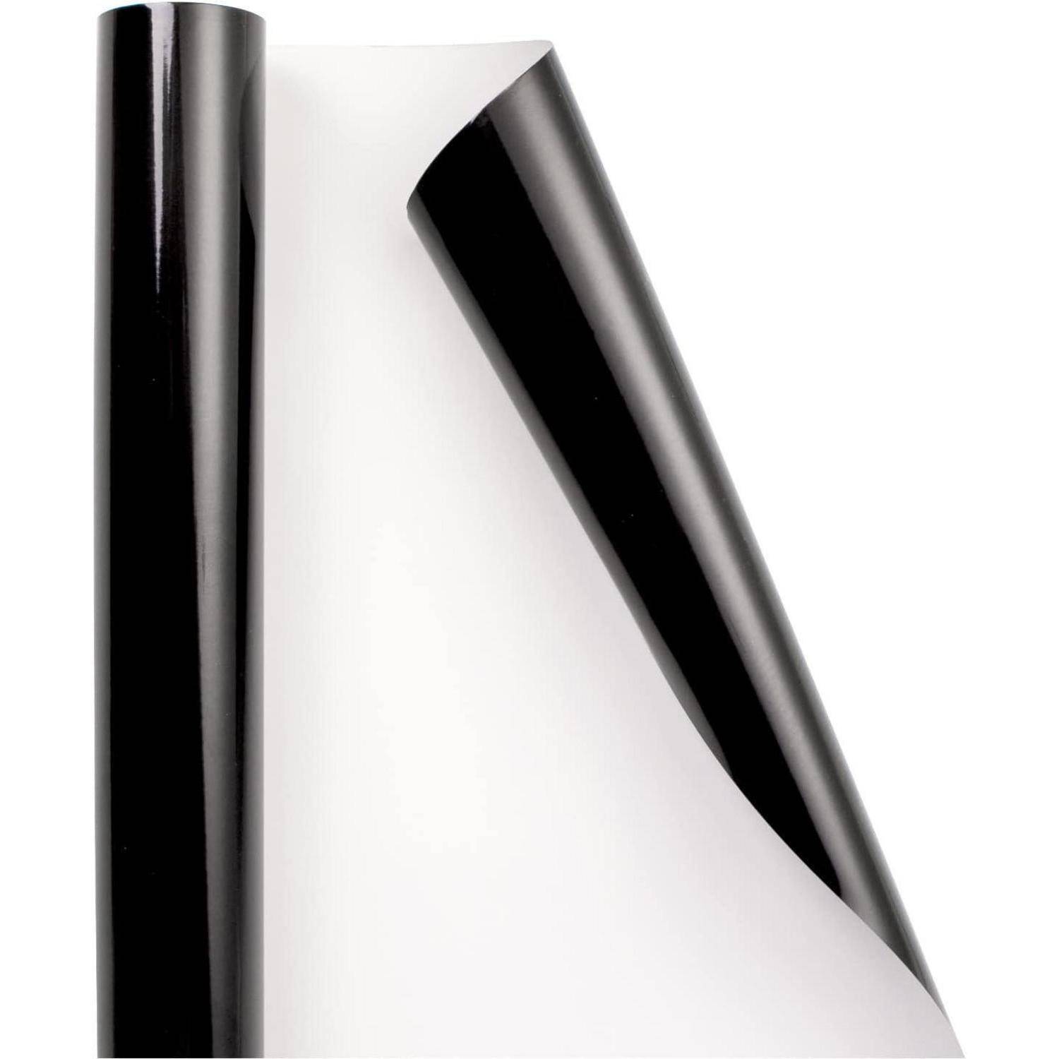Geschenkpapier Metallic Minirolle Hochzeit Schwarz Metallic