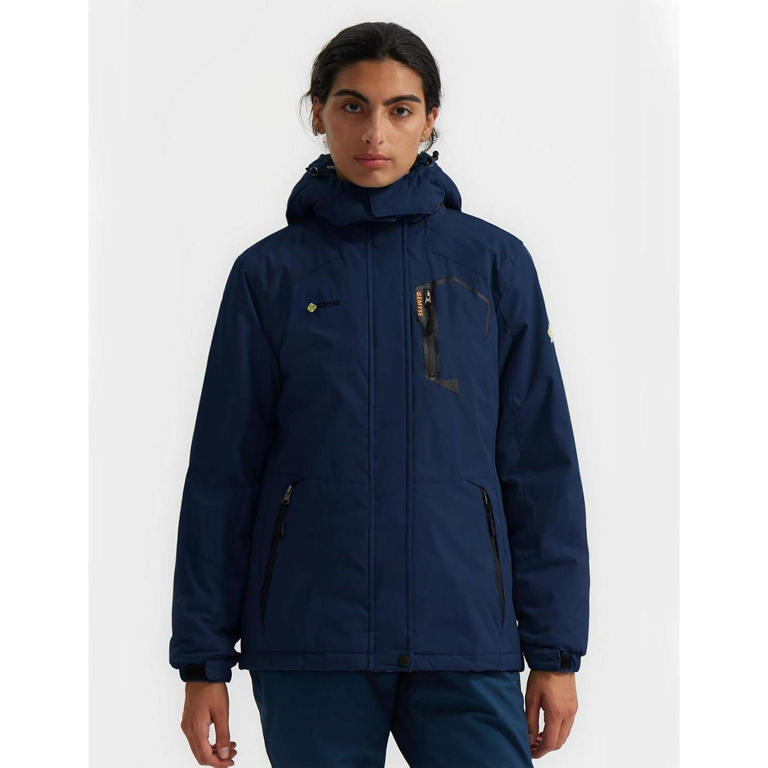Skijacke Damen Wasserdicht Winddicht Fleece Kapuze Outdoor XL Navy