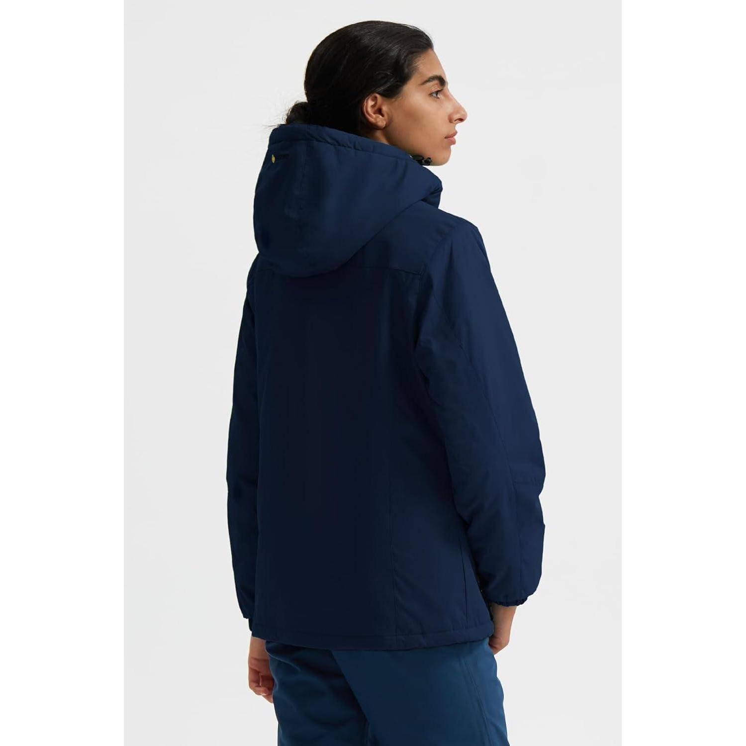 Skijacke Damen Wasserdicht Winddicht Fleece Kapuze Outdoor XL Navy