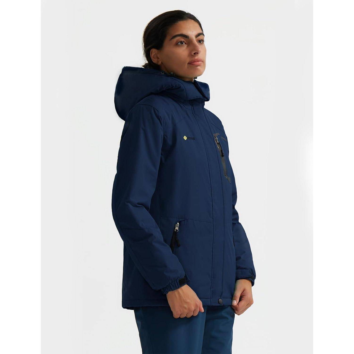Skijacke Damen Wasserdicht Winddicht Fleece Kapuze Outdoor XL Navy