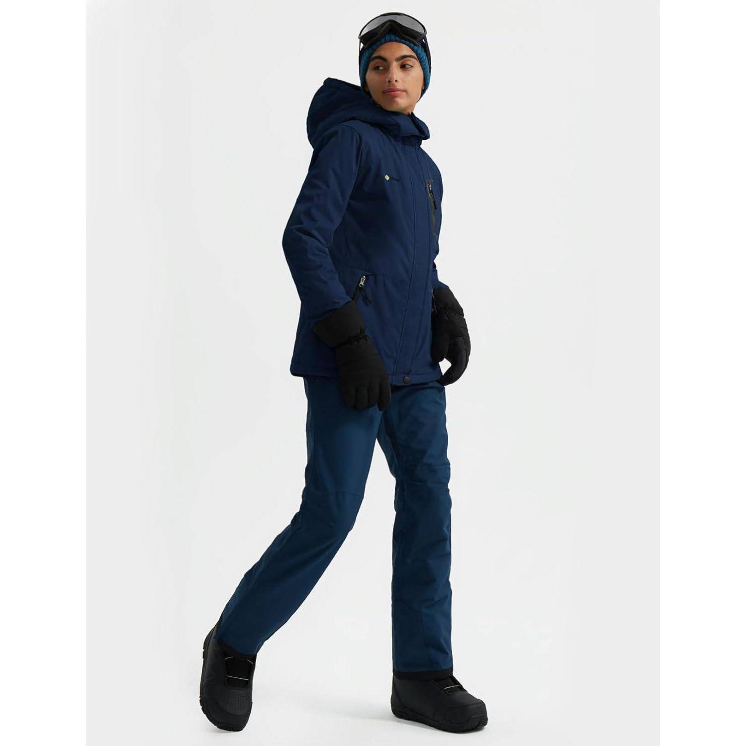 Skijacke Damen Wasserdicht Winddicht Fleece Kapuze Outdoor XL Navy