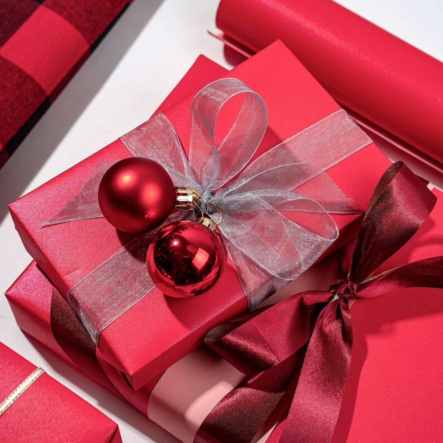Geschenkpapier Minirolle matt einfarbig Perlmutt Hochzeit Rot