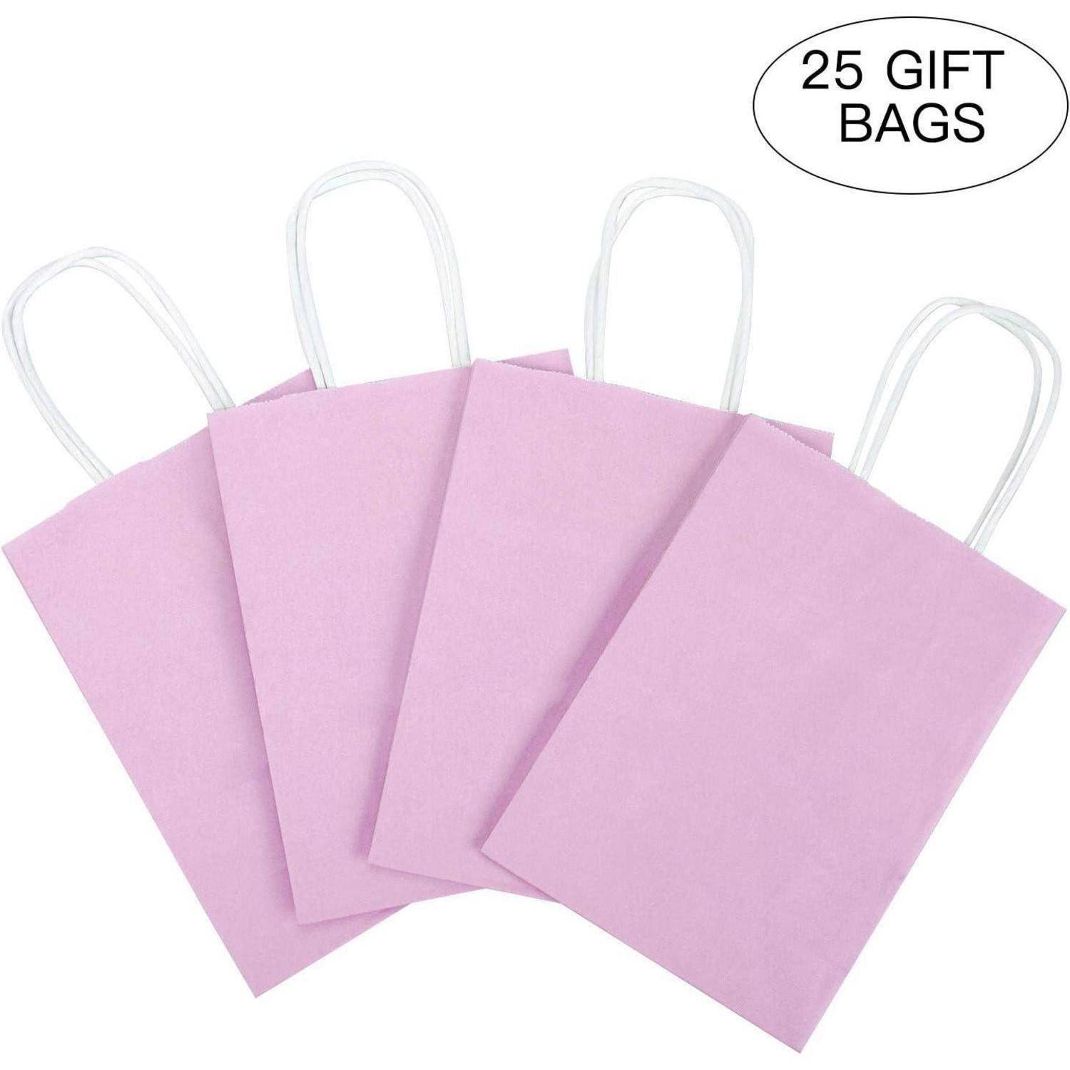 Papiertüten Kraft Griffe 25er Set Lila 21 x 11 x 27 cm