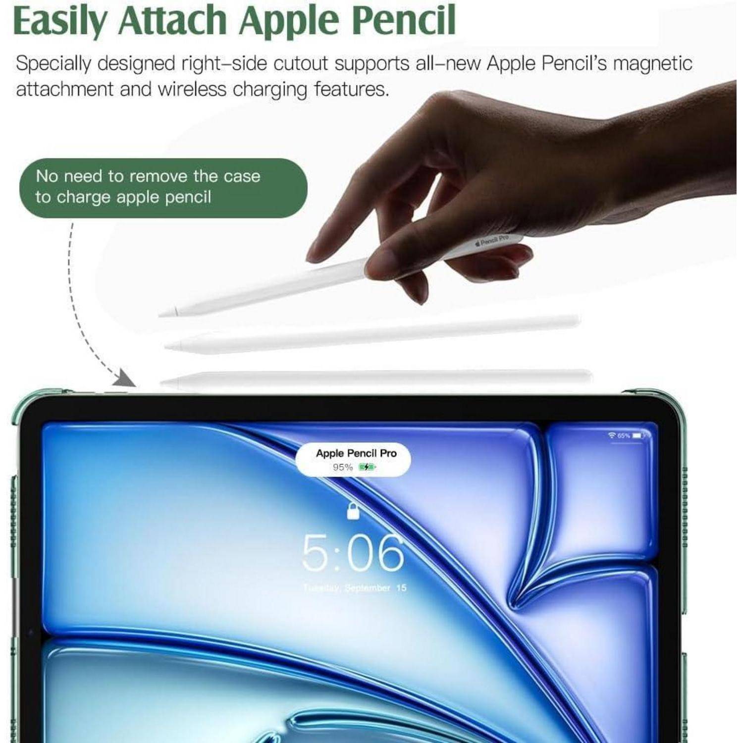 Hülle iPad Air 11 10,9 Zoll Auto Schlaf Aufwach Rückseite Nachtgrün