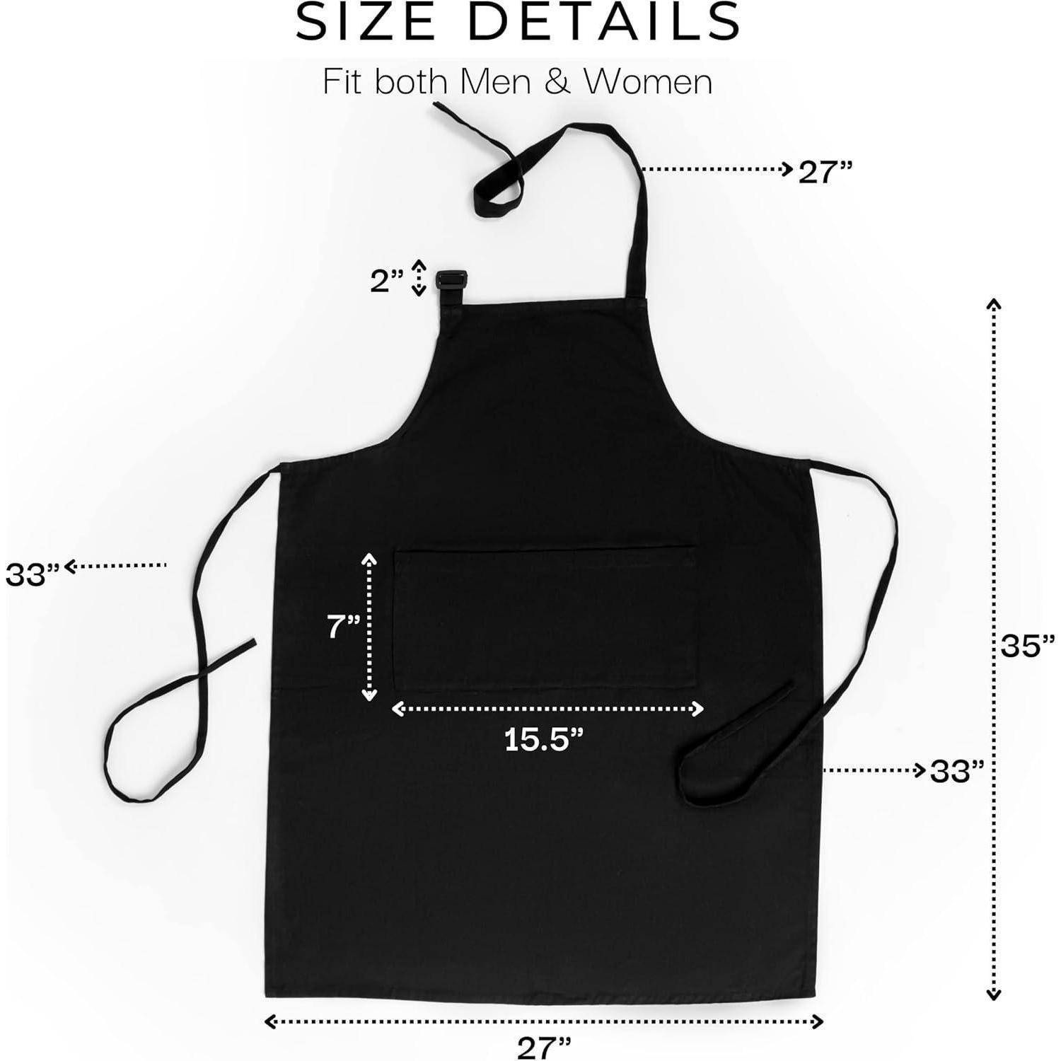 Kochschürze Baumwolle 69x89cm 3 Taschen Frauen Männer 1 Schwarz