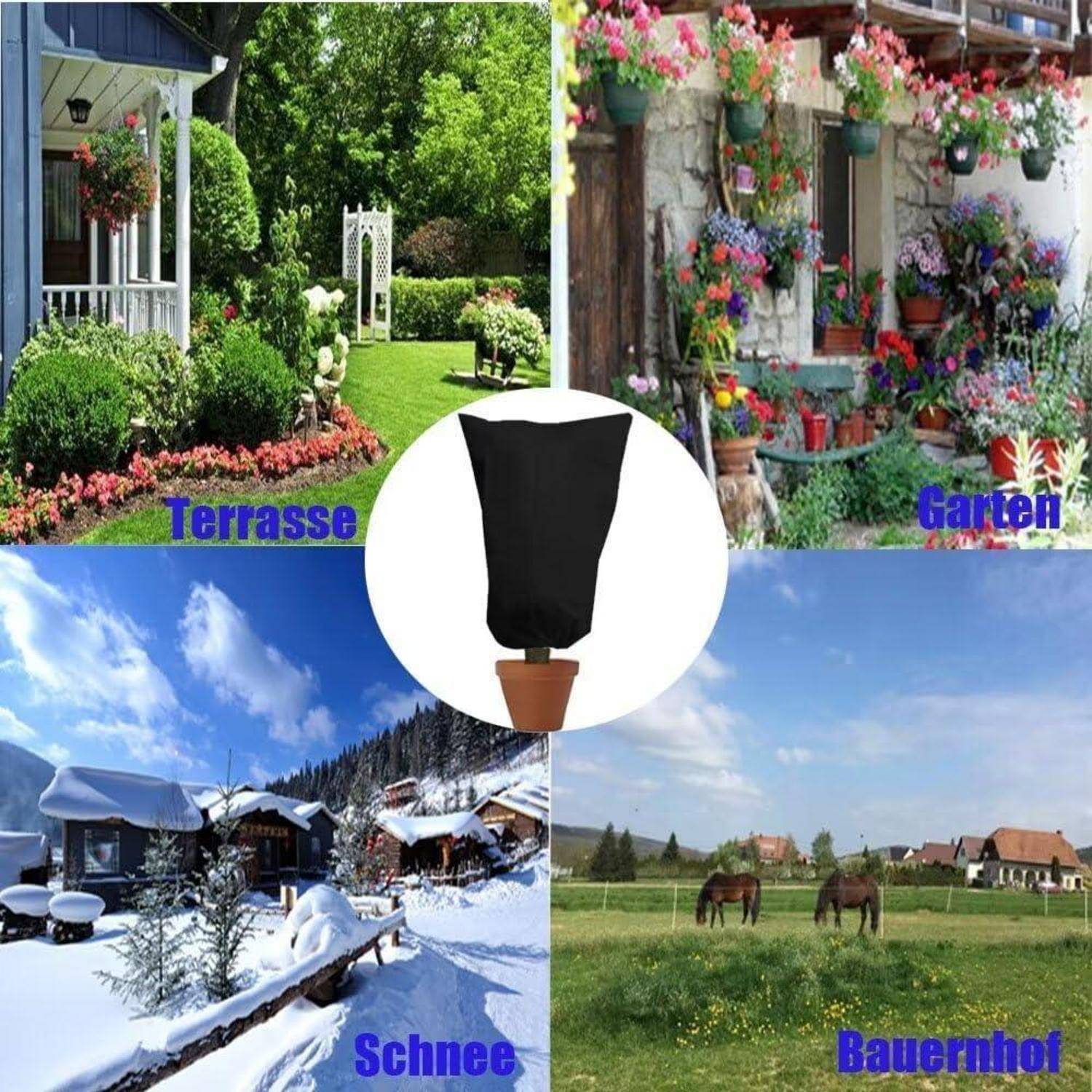 Winterschutz Pflanzen Frostschutz Haube 80x100cm Schwarz 2 Stück