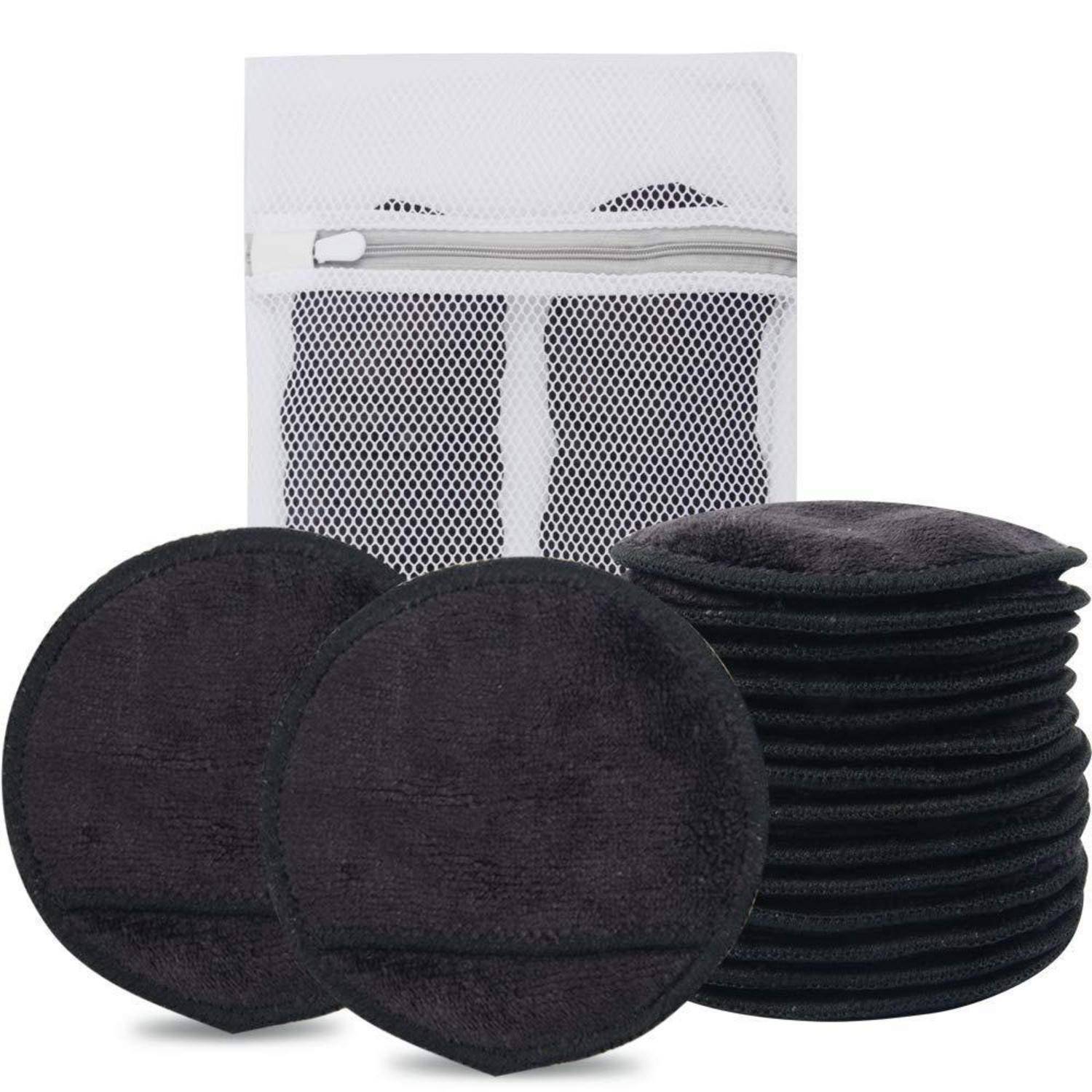 Abschminkpads Wiederverwendbar Mikrofaser 1 stück 14er Pack Schwarz