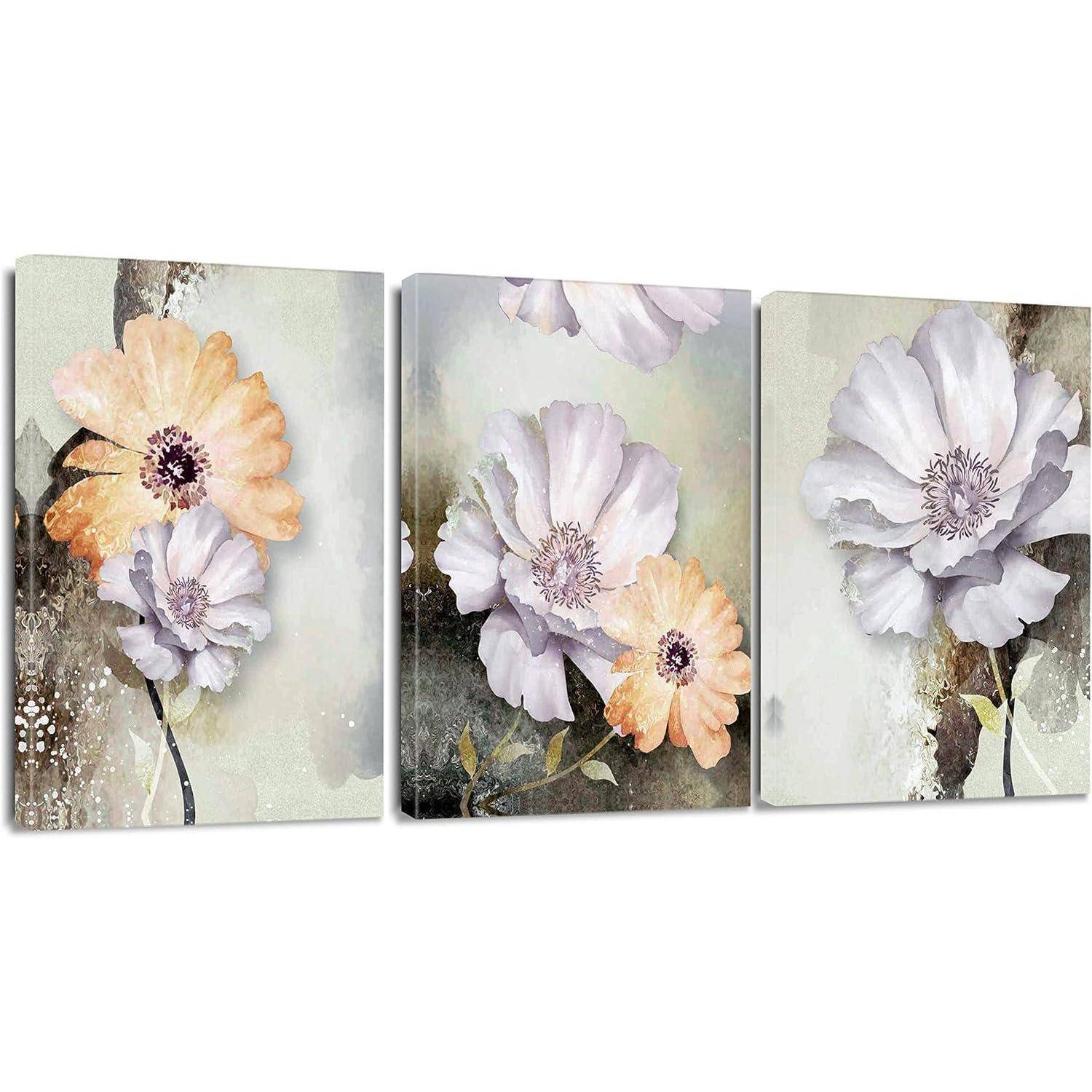 Leinwandbilder 3teilig Blume Kunstdruck 30x40 cm Blume 30x40cm