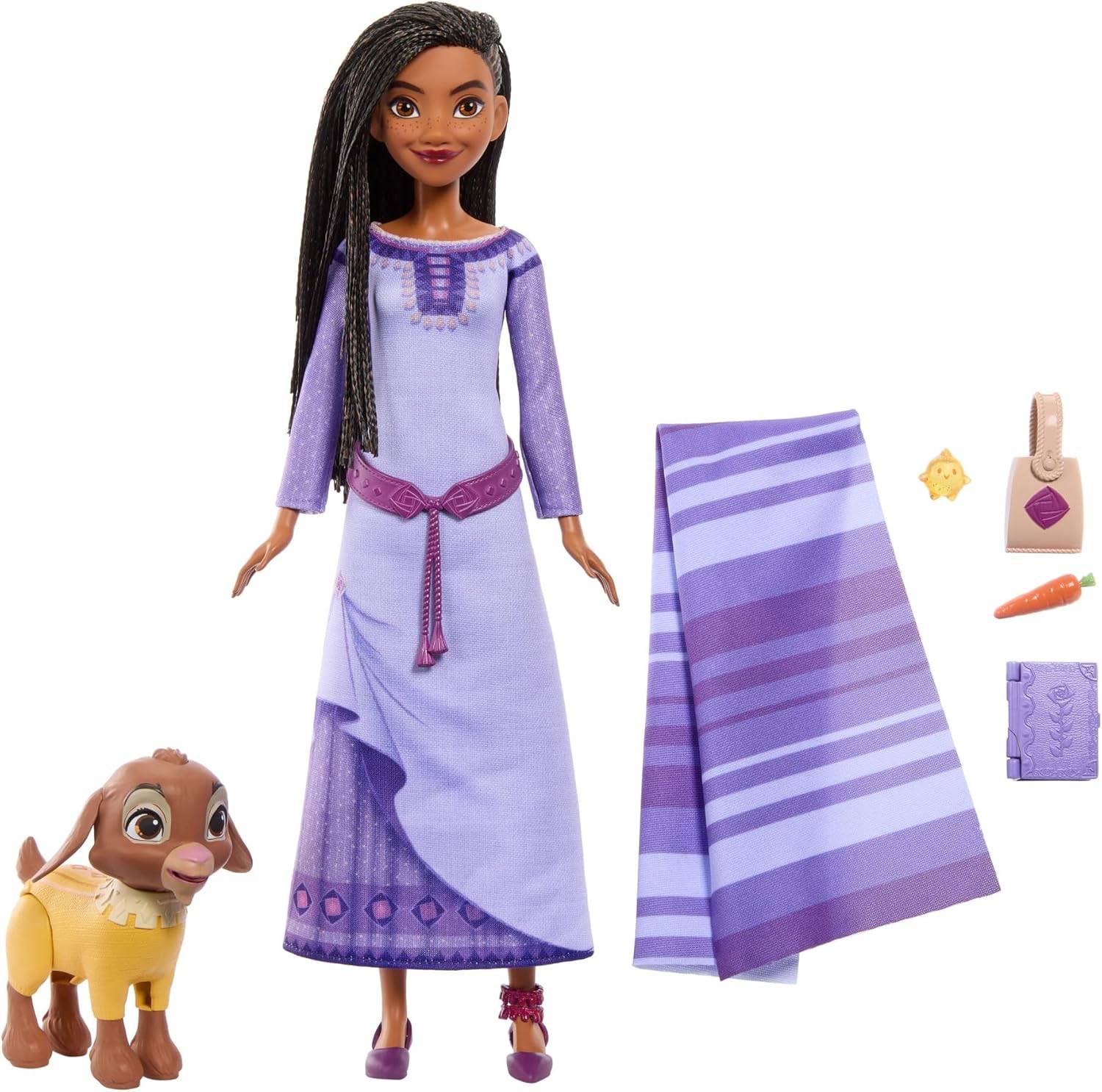 Disney WISH Asha von Rosas Abenteuerpack Puppe mit Kleid Schuhen + Zubehör 3+