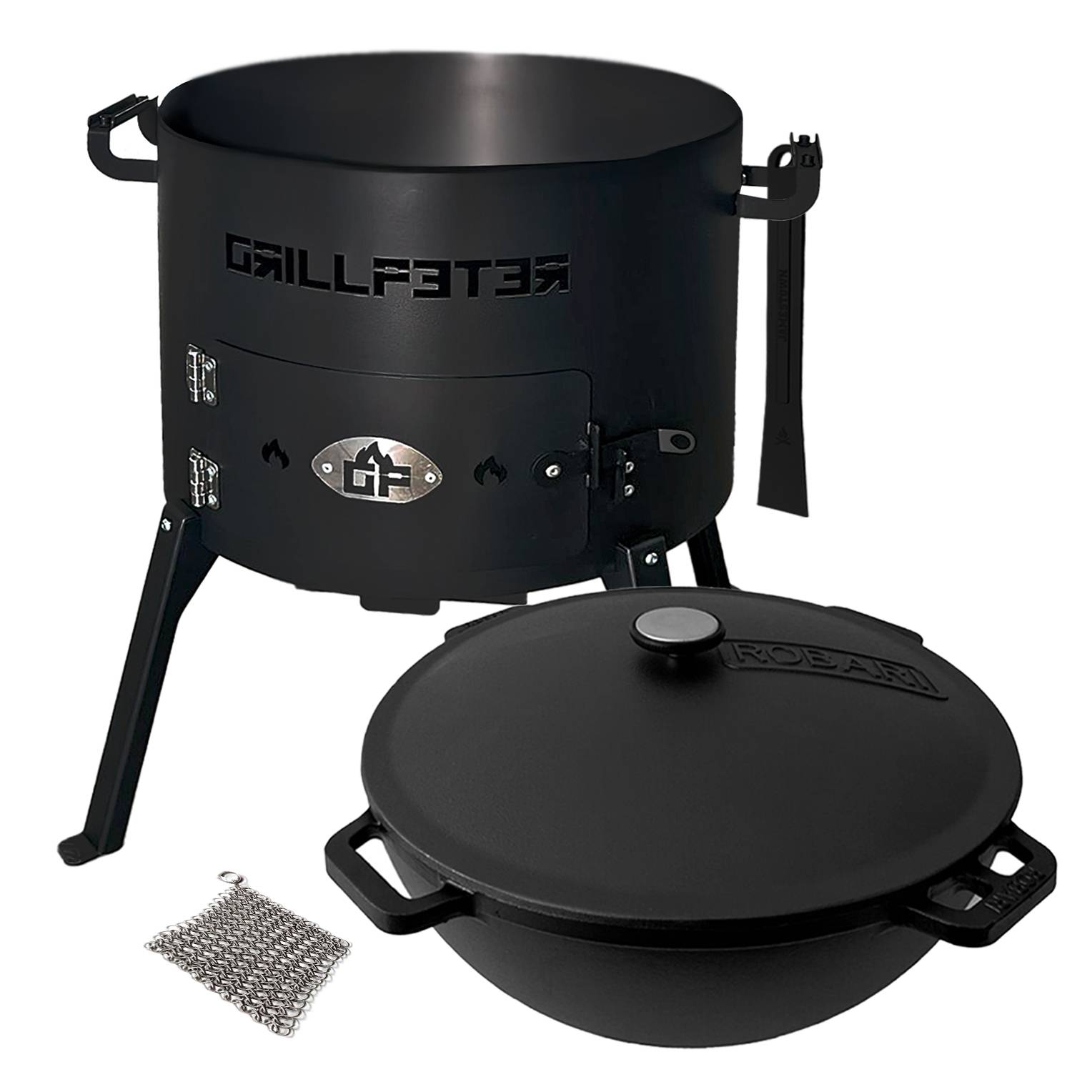 Utschak Nurlan Ø50 cm Kazan 22L aus Gusseisen mit Zubehör