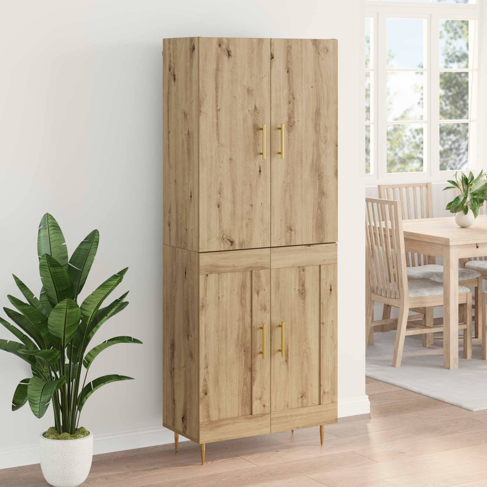 vidaXL Highboard Artisan-Eiche 69,5 x 34 x 180 cm Holzwerkstoff