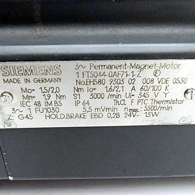 Siemens 3~ Permanent-Magnet-Motor (1 FT5044-0AF71-1-Z)