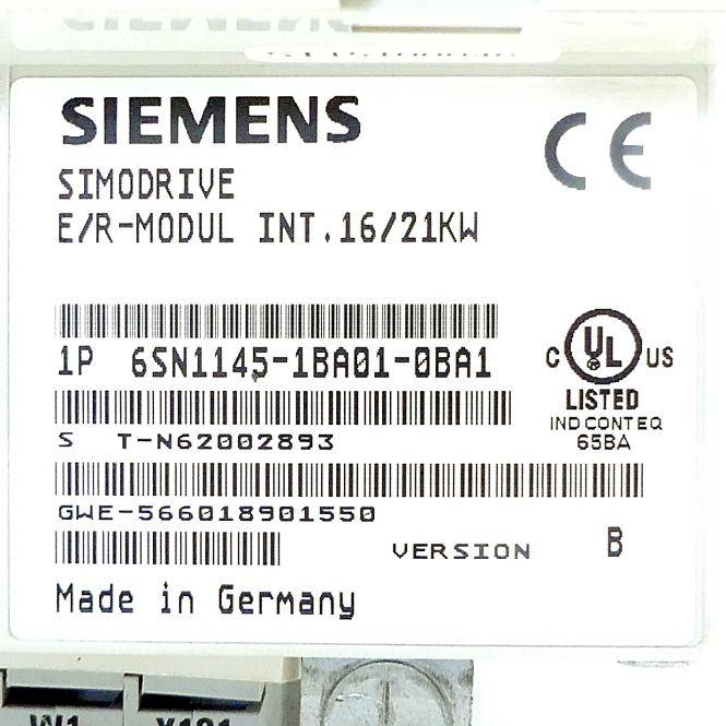 Siemens Ein-/Rückspeisemodul, SIMODRIVE 611 55/71kW SIMODRIVE 611 55/71kW geregelt (6SN1145-1BA01-0BA1)