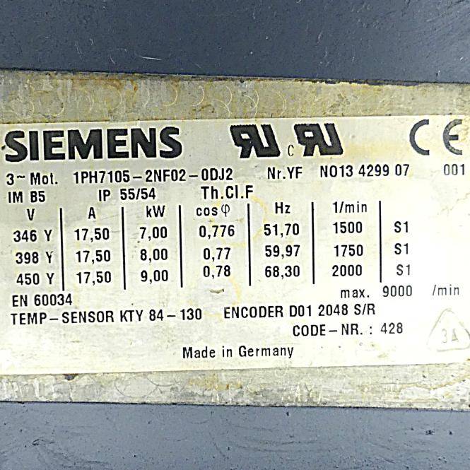 Siemens Asynchronmotor Simotics M Compact (1PH7105-2NF02-0DJ2)