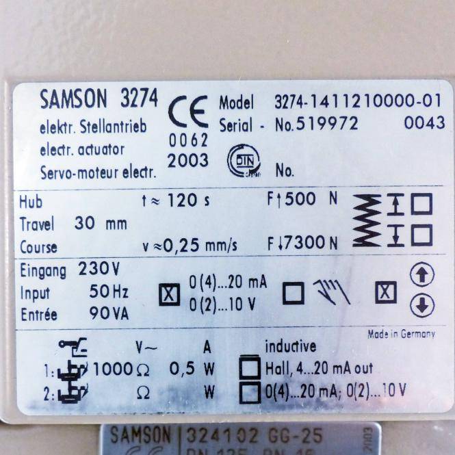 SAMSON Elektrischer Stellantrieb (3274-1411210000-01 DN 125)