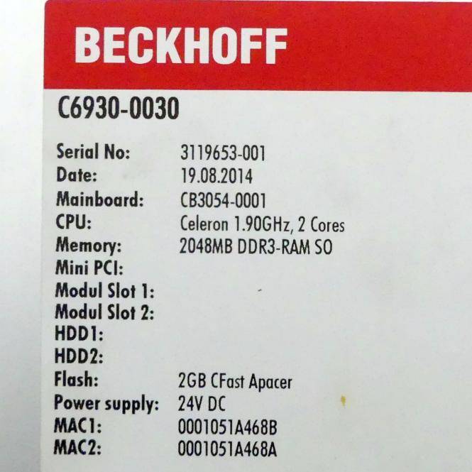 BECKHOFF Schaltschrank-Industrie-PC (C6930-0030)