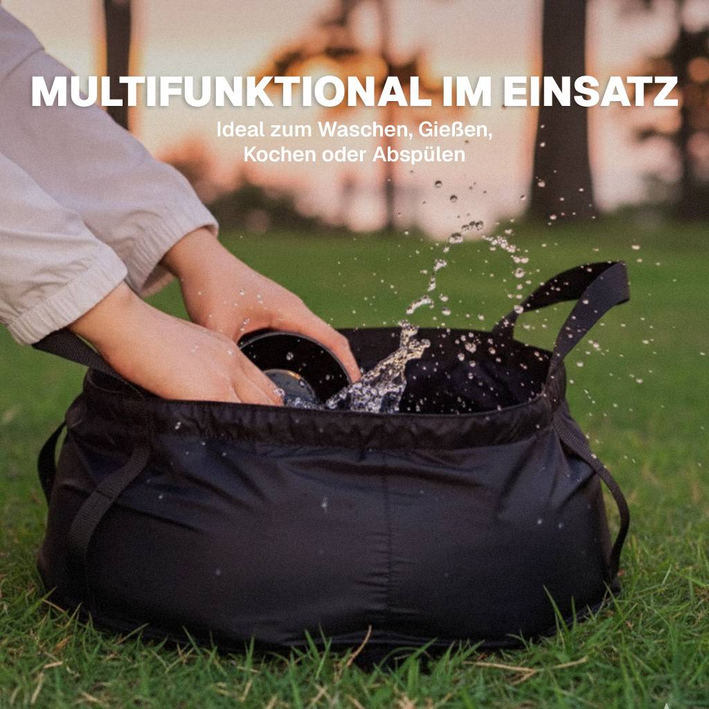 EVOCAMP Faltschüssel Camping, Faltbare Spülschüssel 8,5L, Wasserdicht und hitzebeständig bis 90 °C, Kompakt und platzsparend