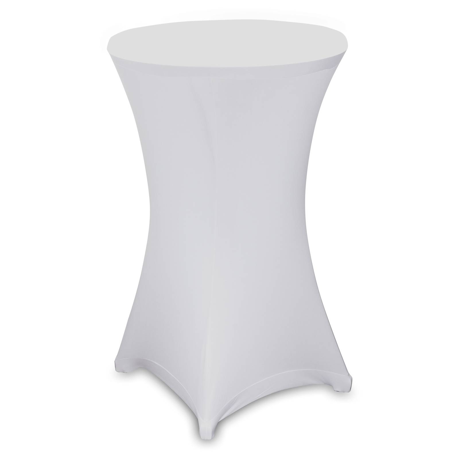 Stehtischhusse Weiß Ø80cm – Stretch Husse für Hochzeit, Party & Event