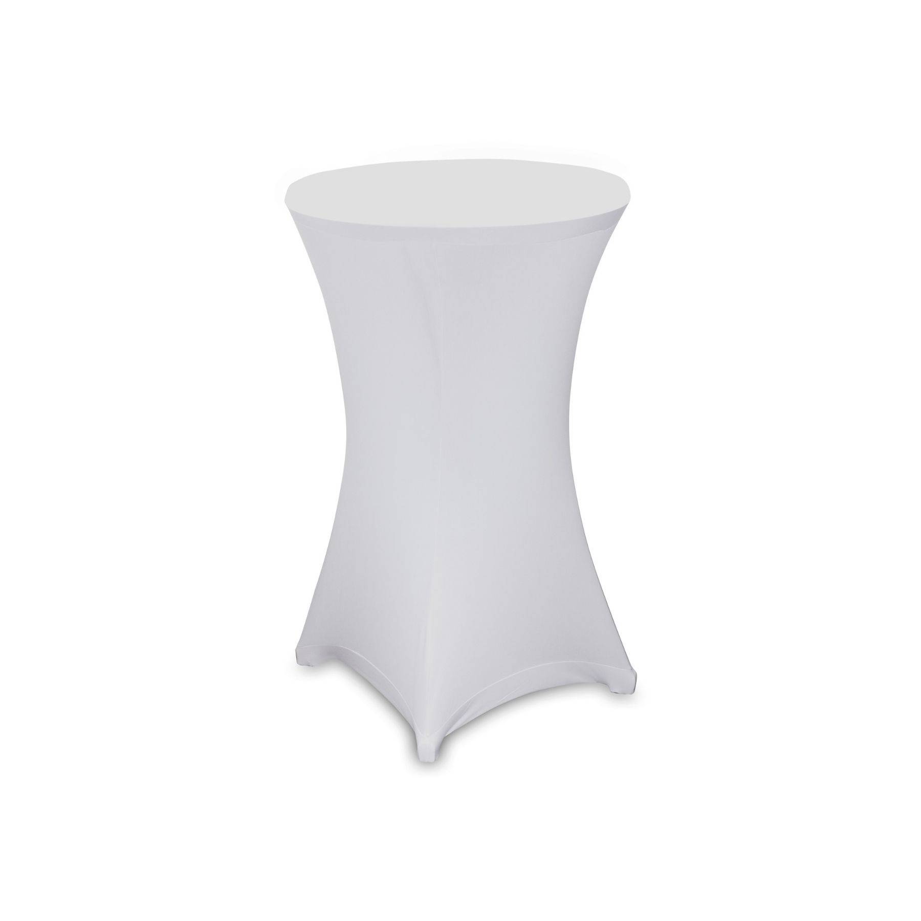 Stehtischhusse Weiß Ø70cm – Stretch Husse für Hochzeit, Party & Event