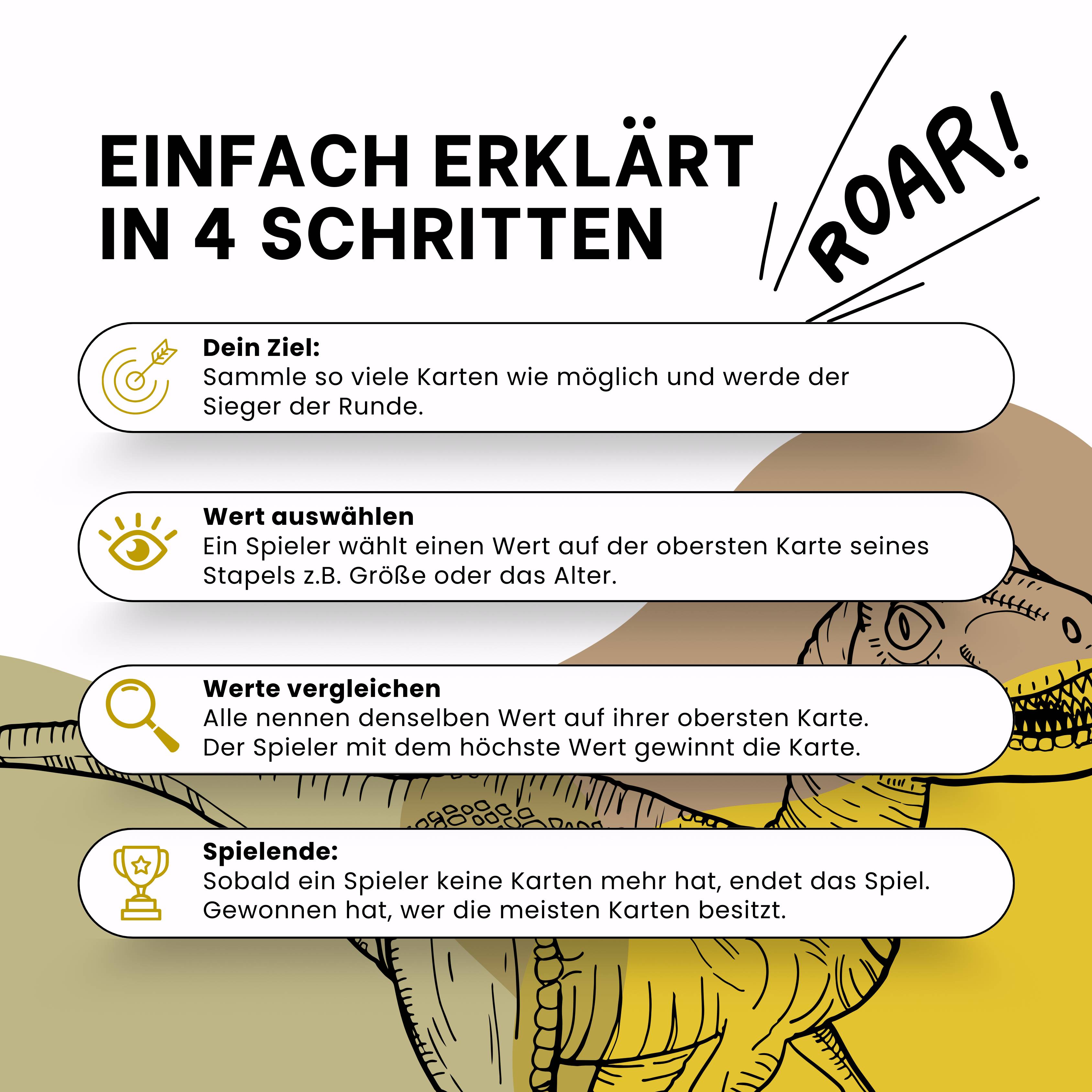 Kartenspiel Trumpfstars Welt der Dinosaurier 3in1 Dinos ab 6 Jahren Quartett