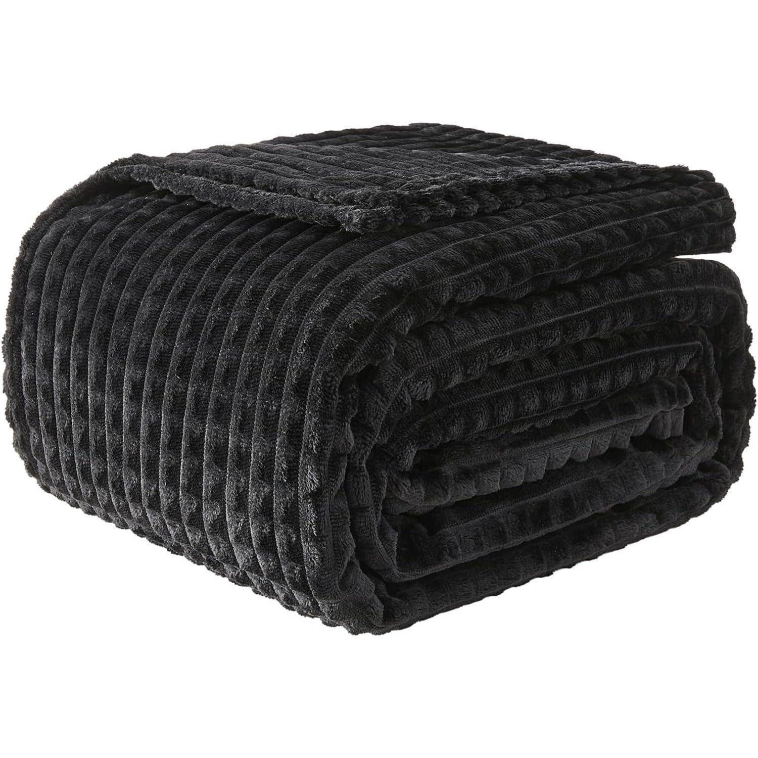 Kuscheldecke Fleecedecke Tagesdecke 02-schwarz 200 x 230cm