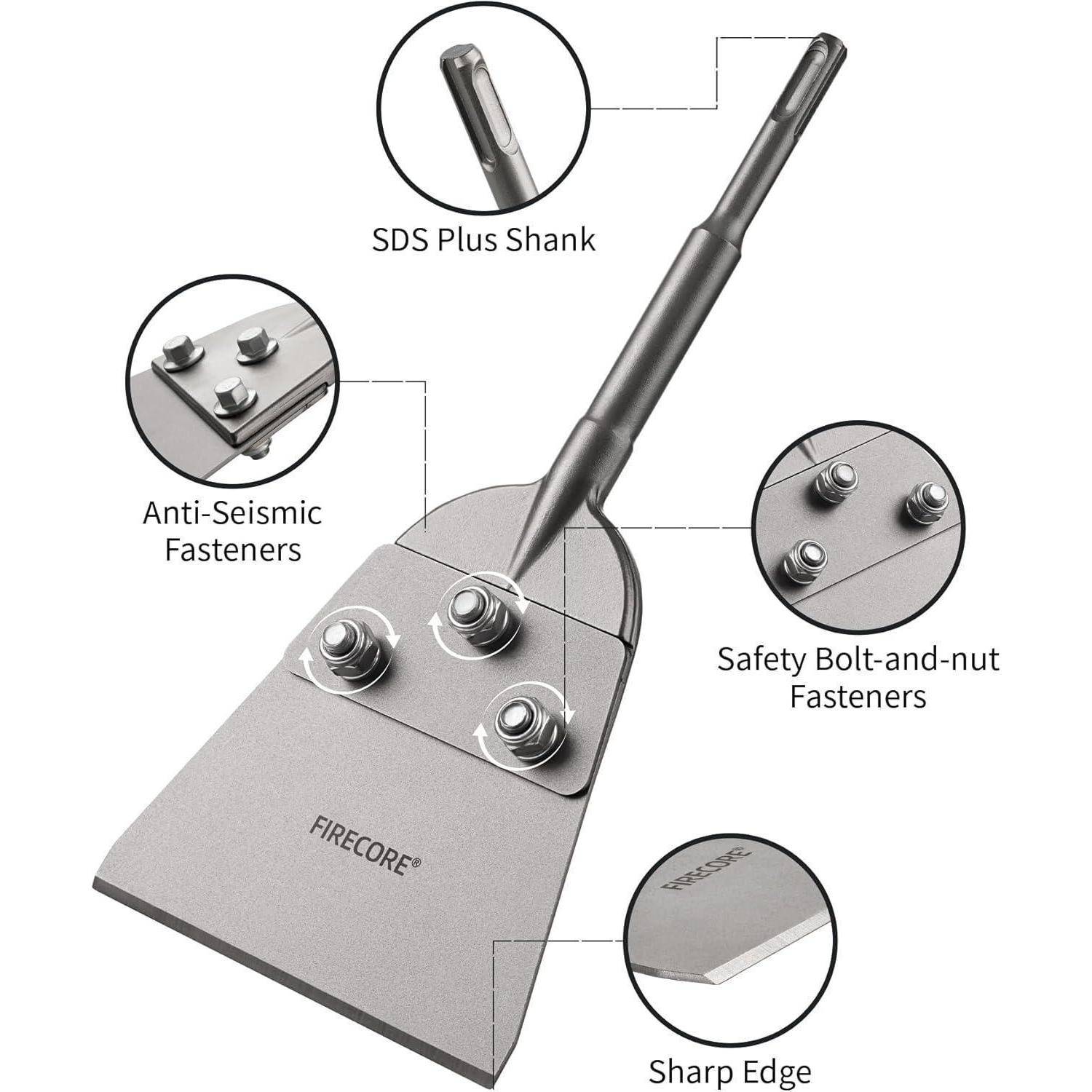 Spachtelmeißel SDS 270mm 130mm Fliesenkleber Teppich Bodenschaber