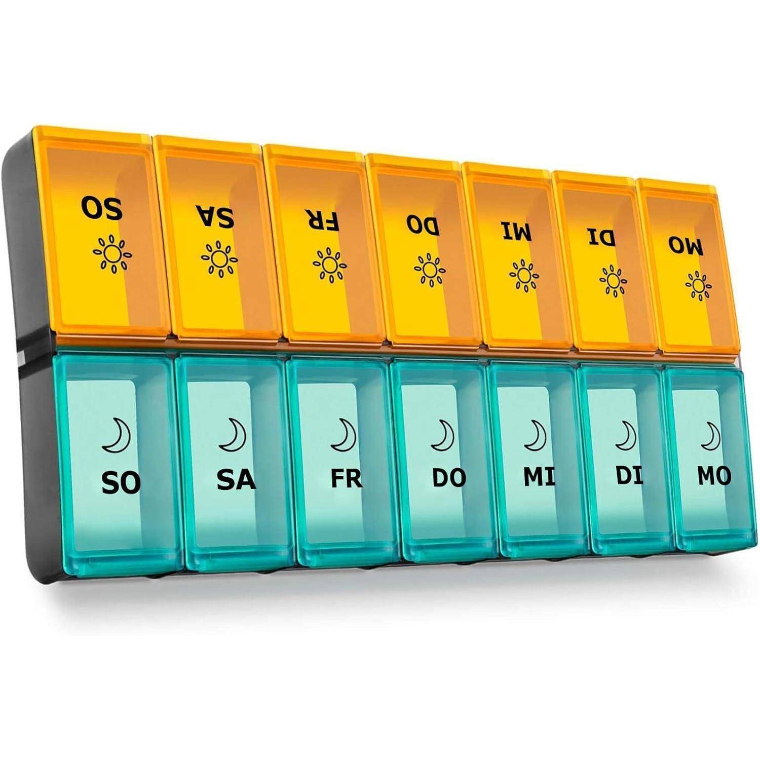 Tablettenbox 7 Tage XL für Vitamine Medikamente Blau