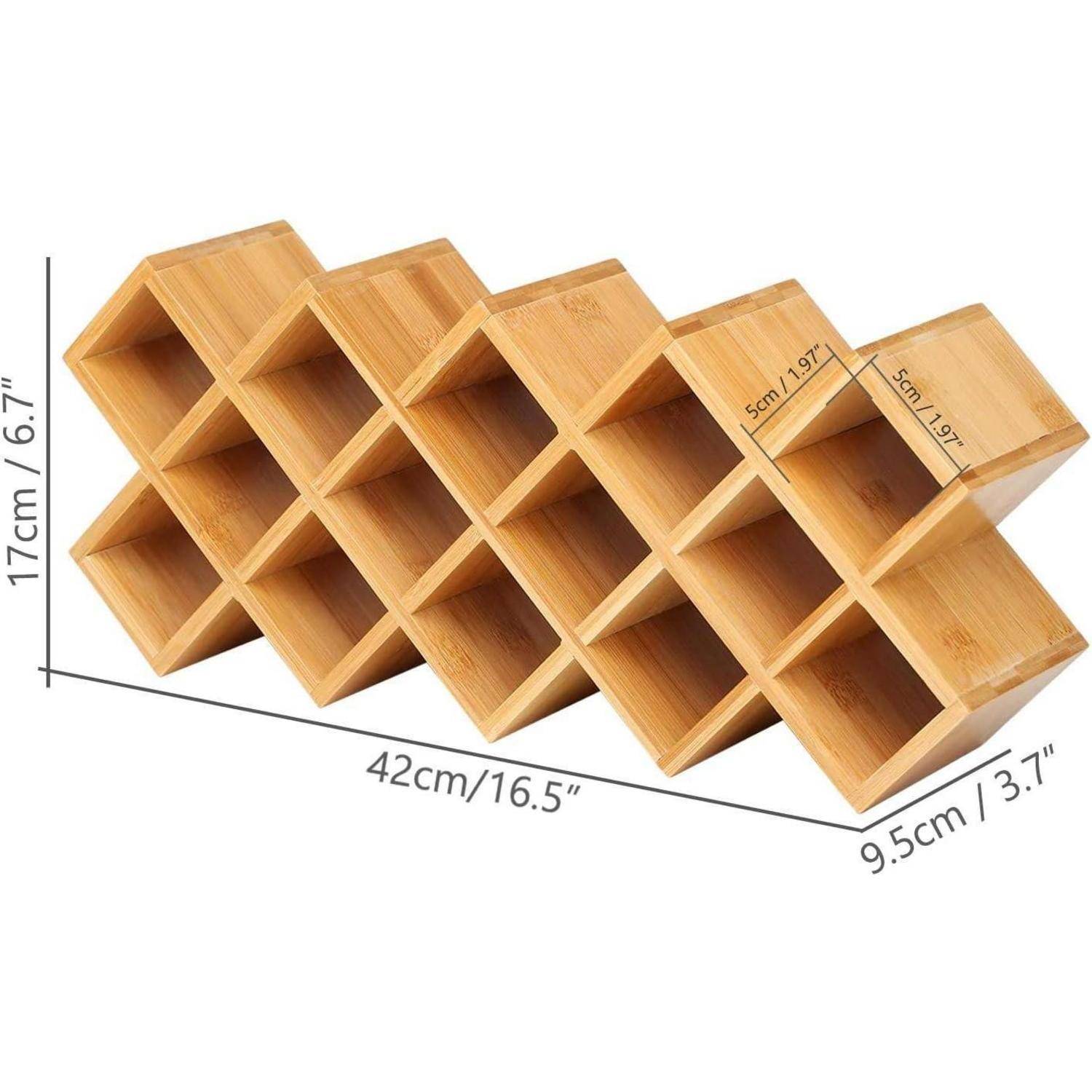 Bambus Gewürzregal 18 Edelstahl Gläsern Kräuter Organizer