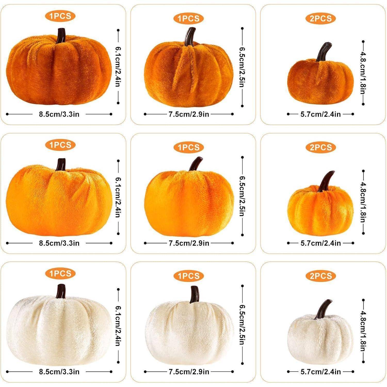 Kürbis Deko Herbst Halloween Mini Künstlich Schaum 12 Orange (Samt)