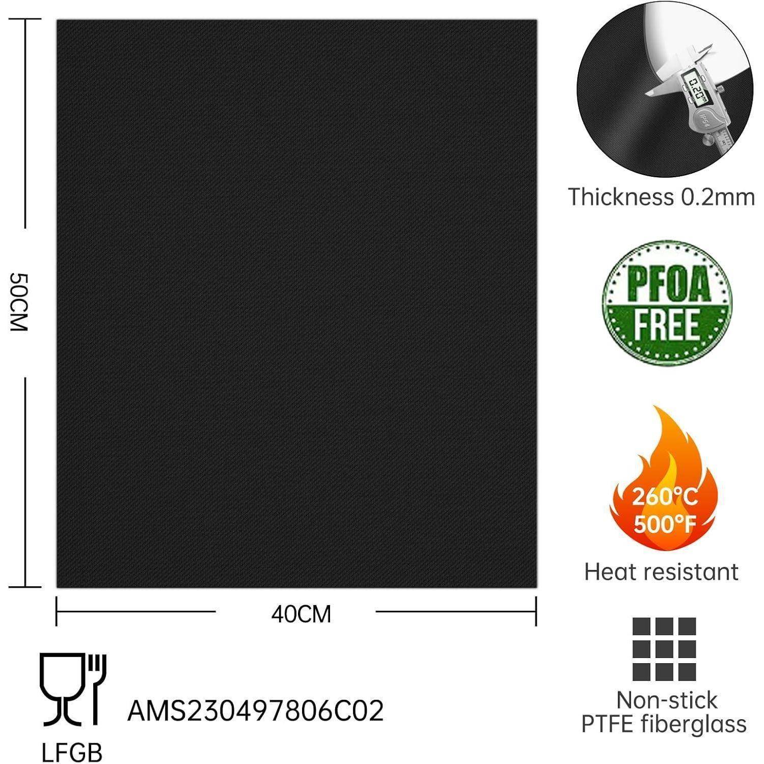XL Grillmatte für Gasgrill Holzkohle 4er Set 50x40cm Teflon Antihaft