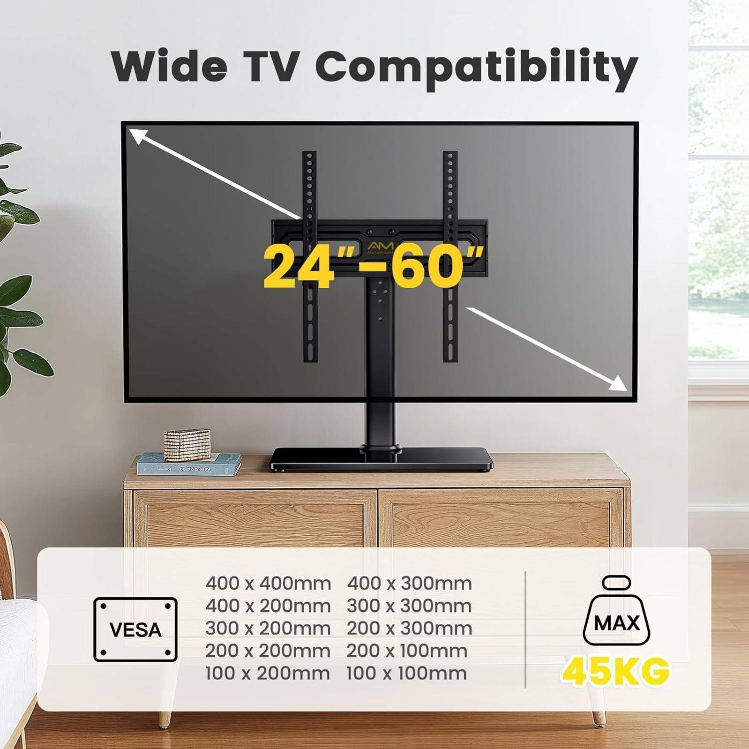 TV Ständer Schwenkbarer Universal Standfuss 32-60 Zoll LED LCD Curved