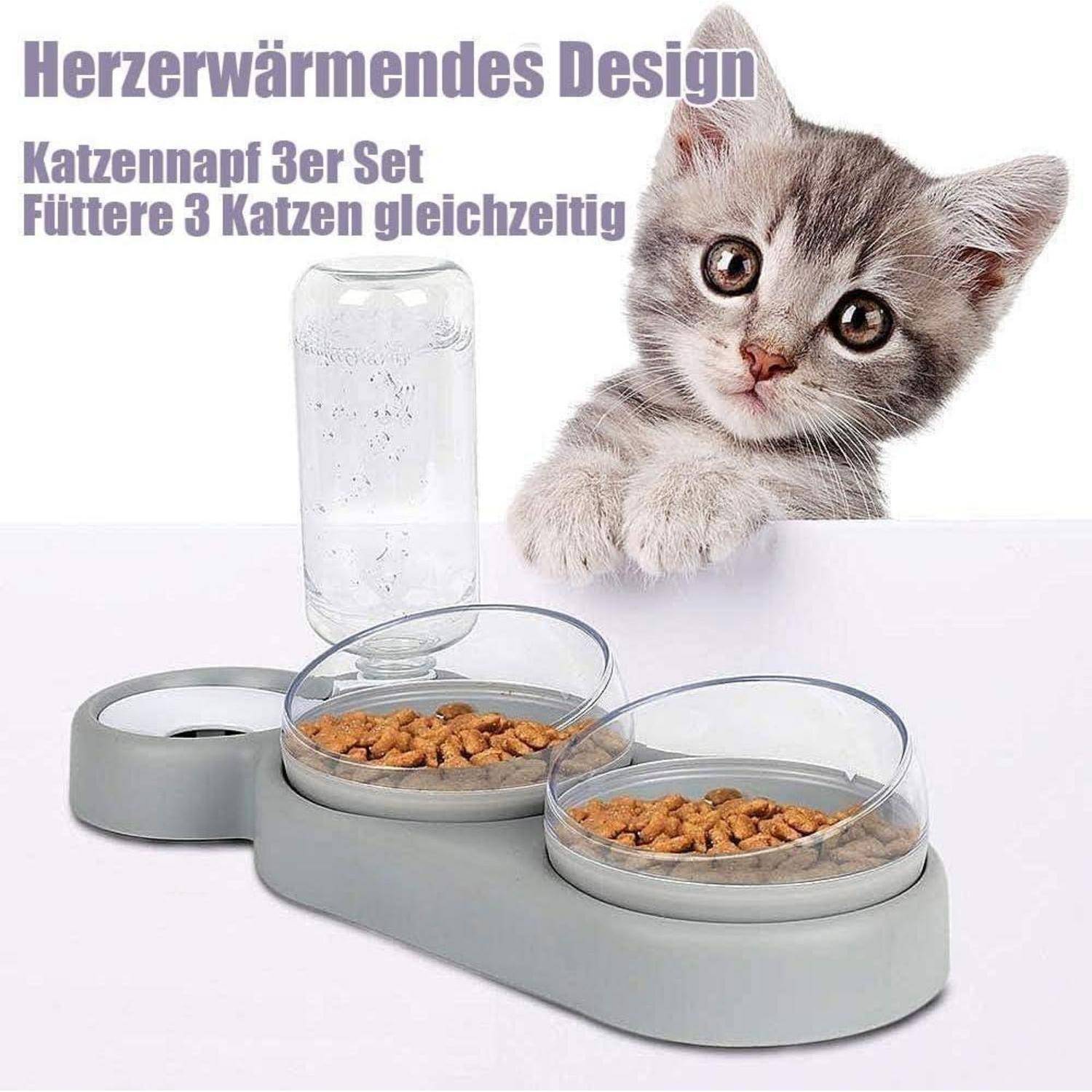 Katzennapf-Set Neigbar Doppelter Futternapf mit Automatischer