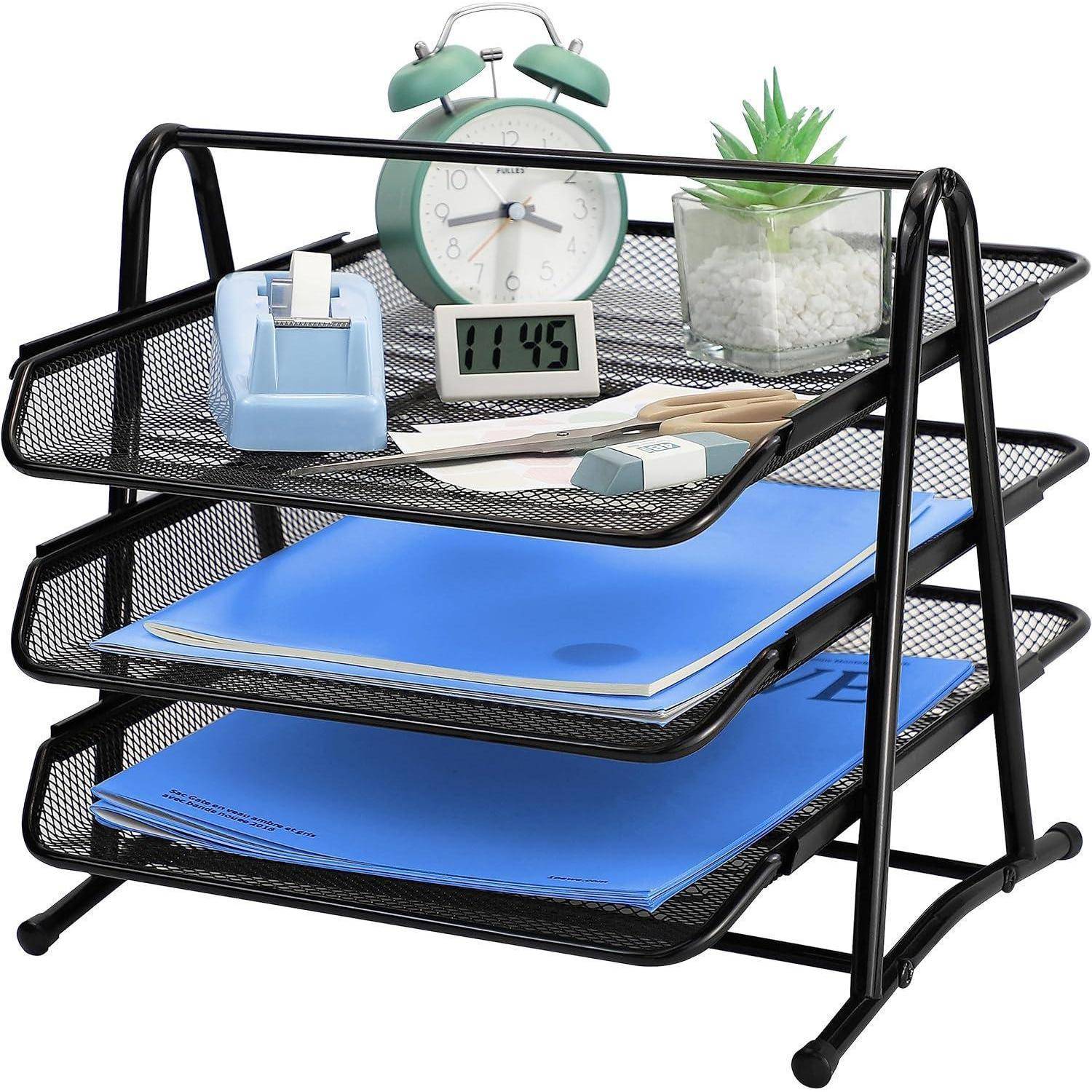 Schiebe-Briefablage Aktenablage Schreibtisch Papierablage Organizer A4
