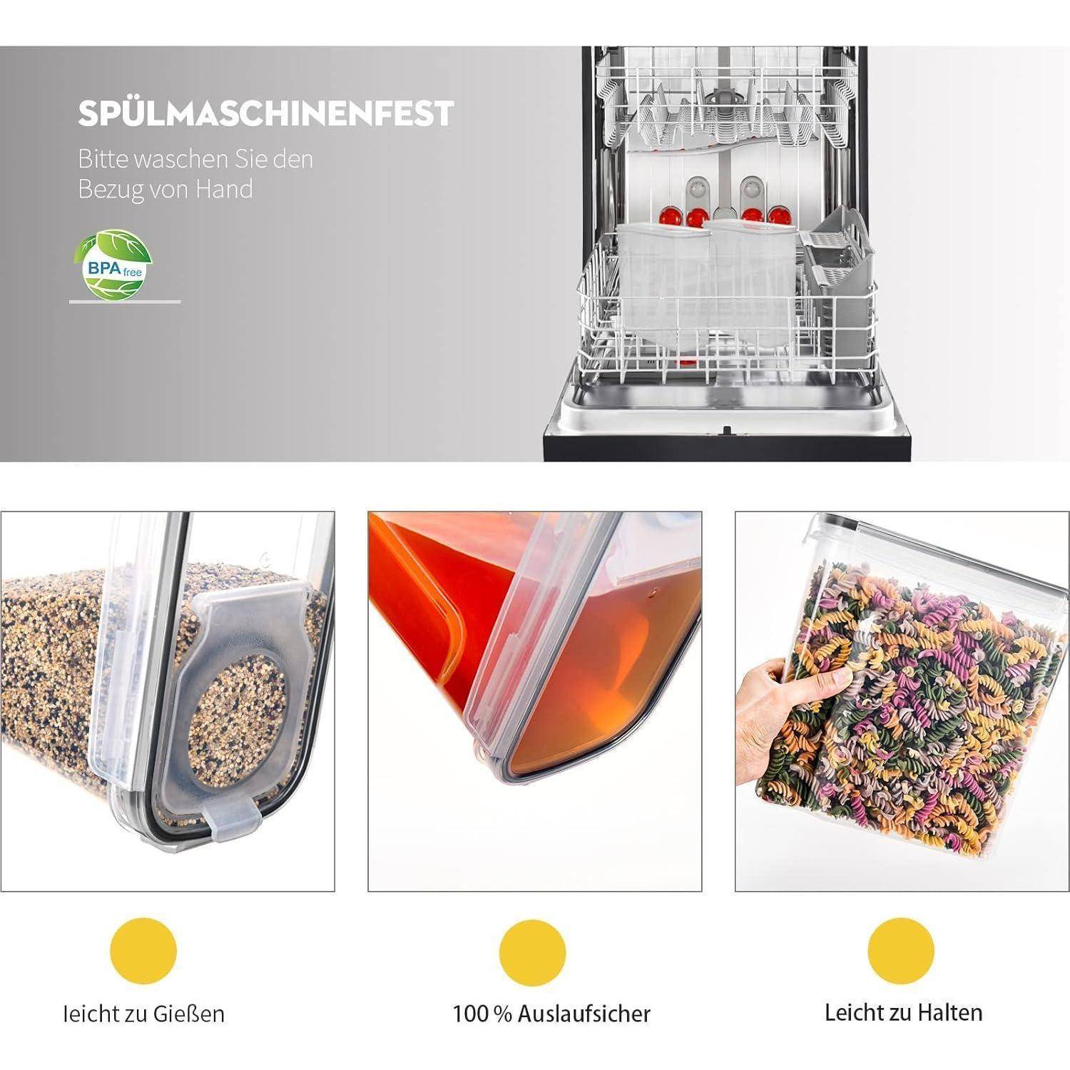 Vorratsdosen 4L Set 4 tlg. Luftdicht Groß, BPA-frei, Aufbewahrungsbox