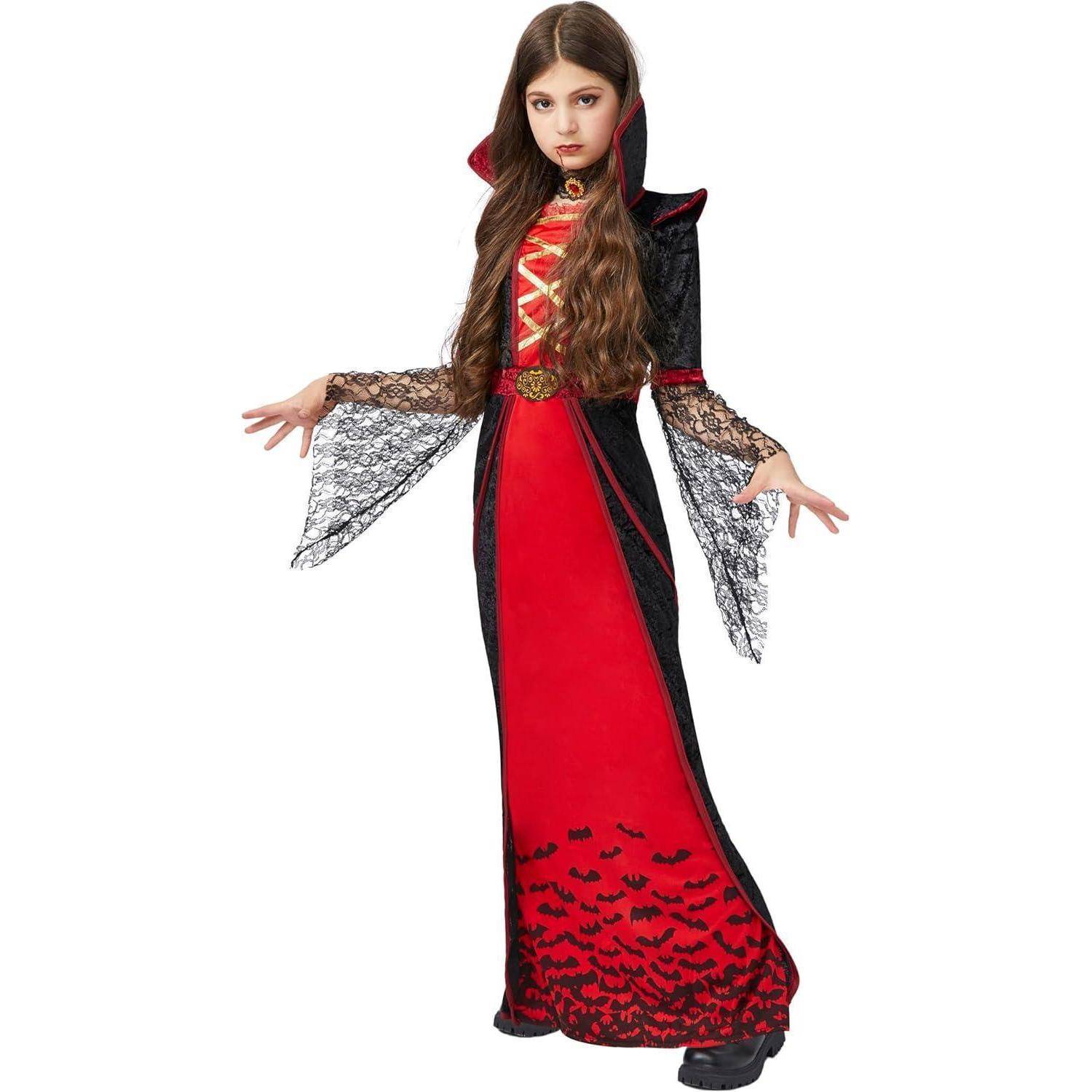 Kostüm Vampirin Mädchen Halloween Set Queen Party X Large 12 14 Jahre