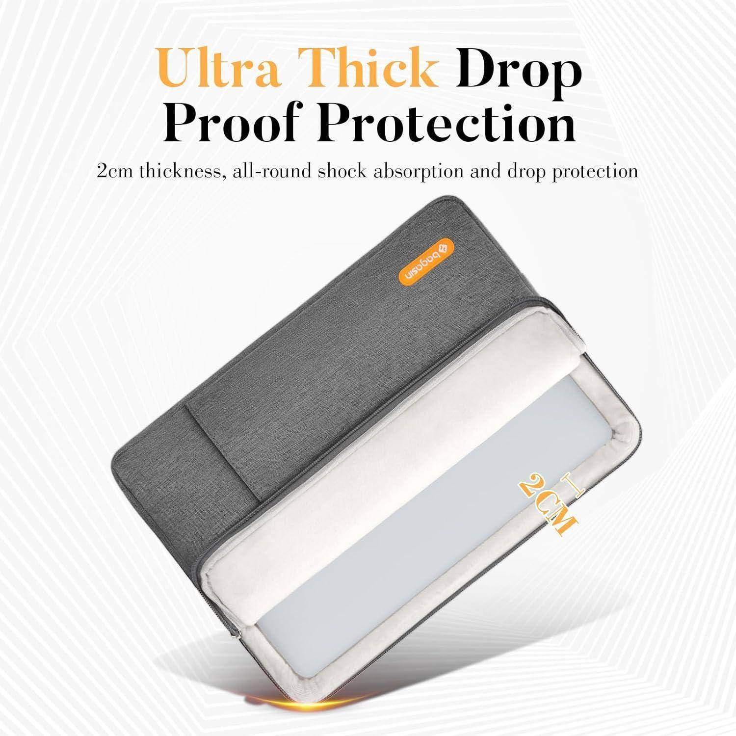 Laptop Hülle Tasche 15,6 16 Zoll Laptophülle Schutzhülle Sleeve Grau