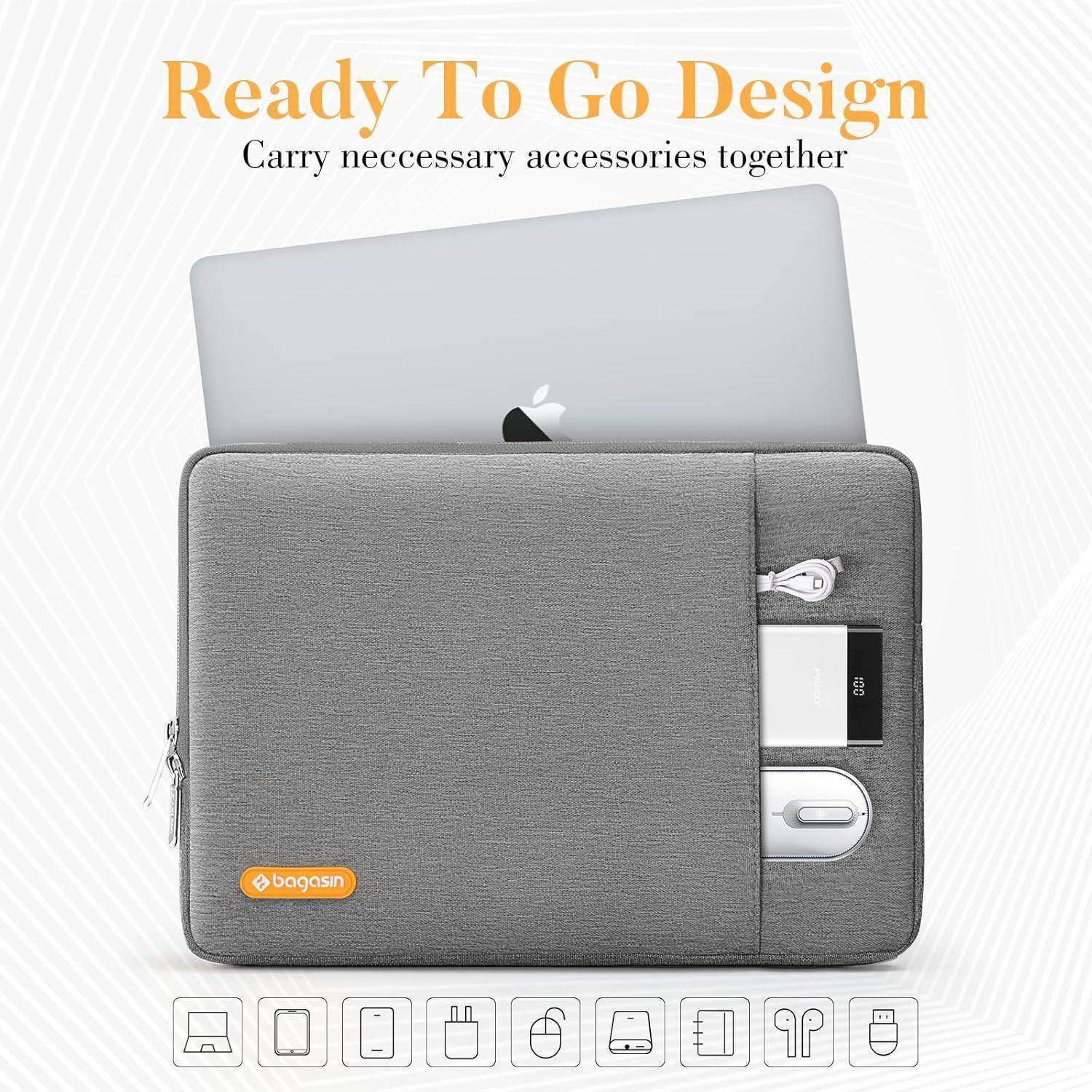 Laptop Hülle Tasche 15,6 16 Zoll Laptophülle Schutzhülle Sleeve Grau