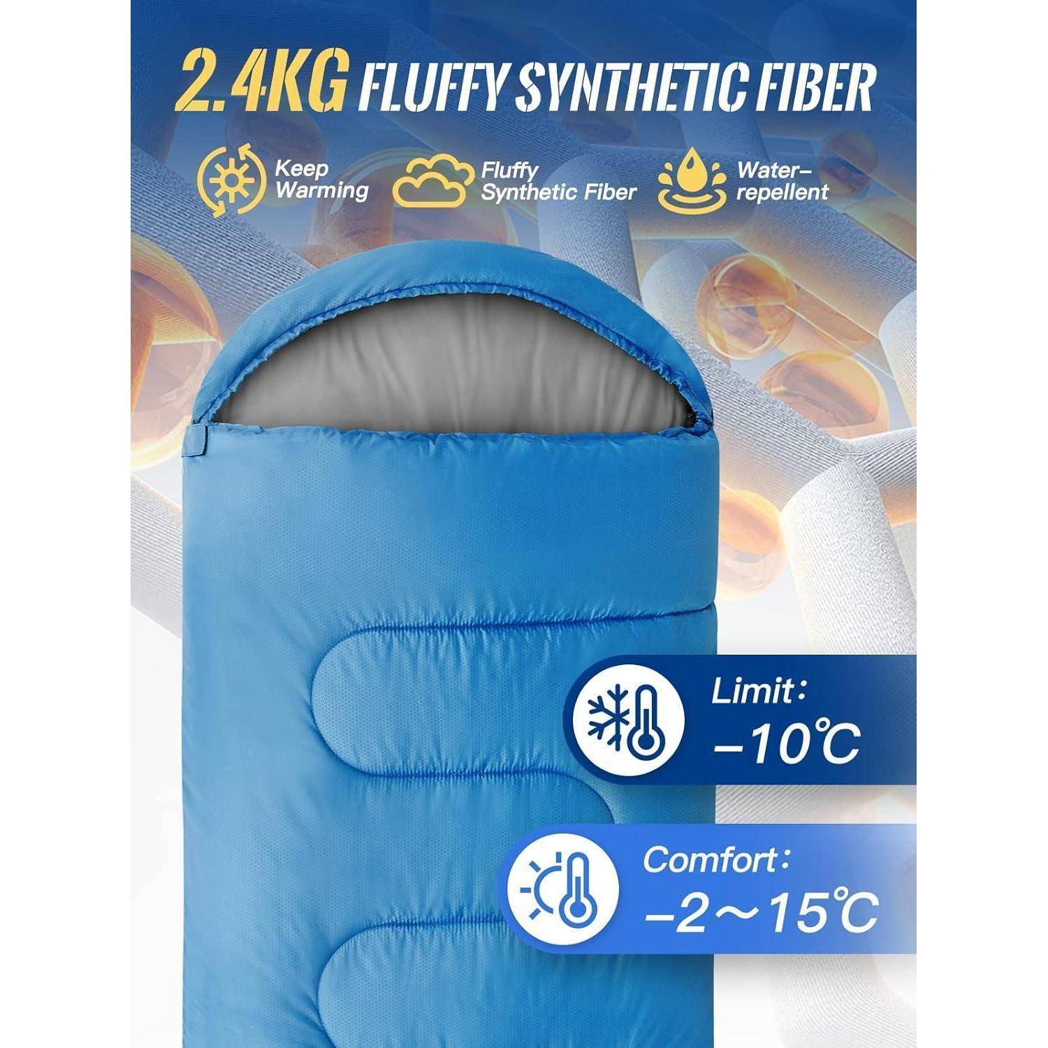 Schlafsack 4 Jahreszeiten Deckenschlafsack Alle Jahreszeiten Blau